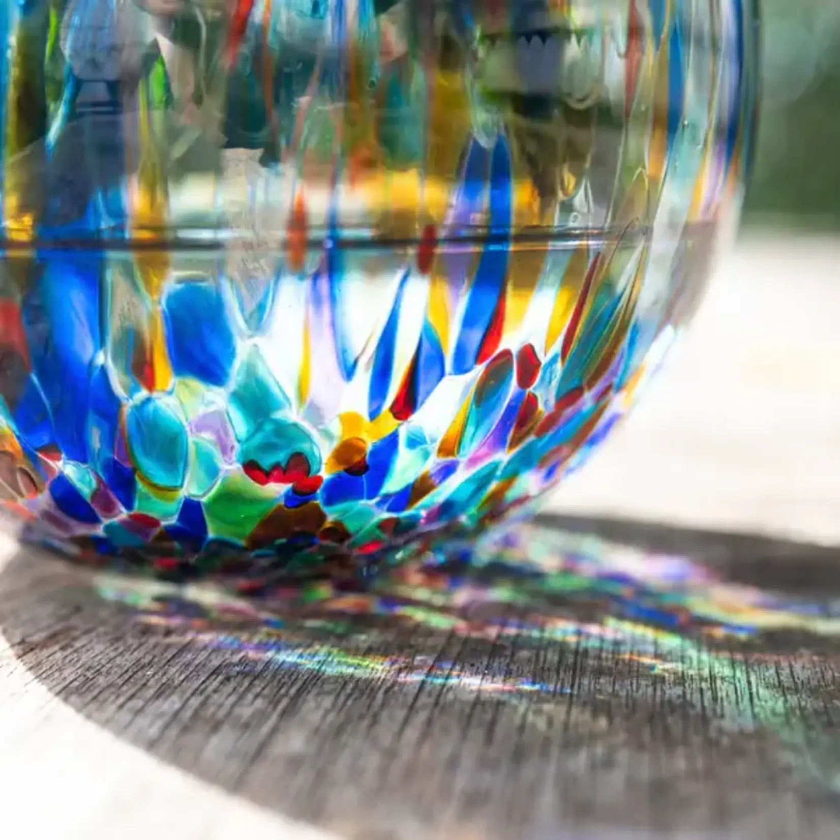 Vietri Hibiscus Glass Carnevale Vase