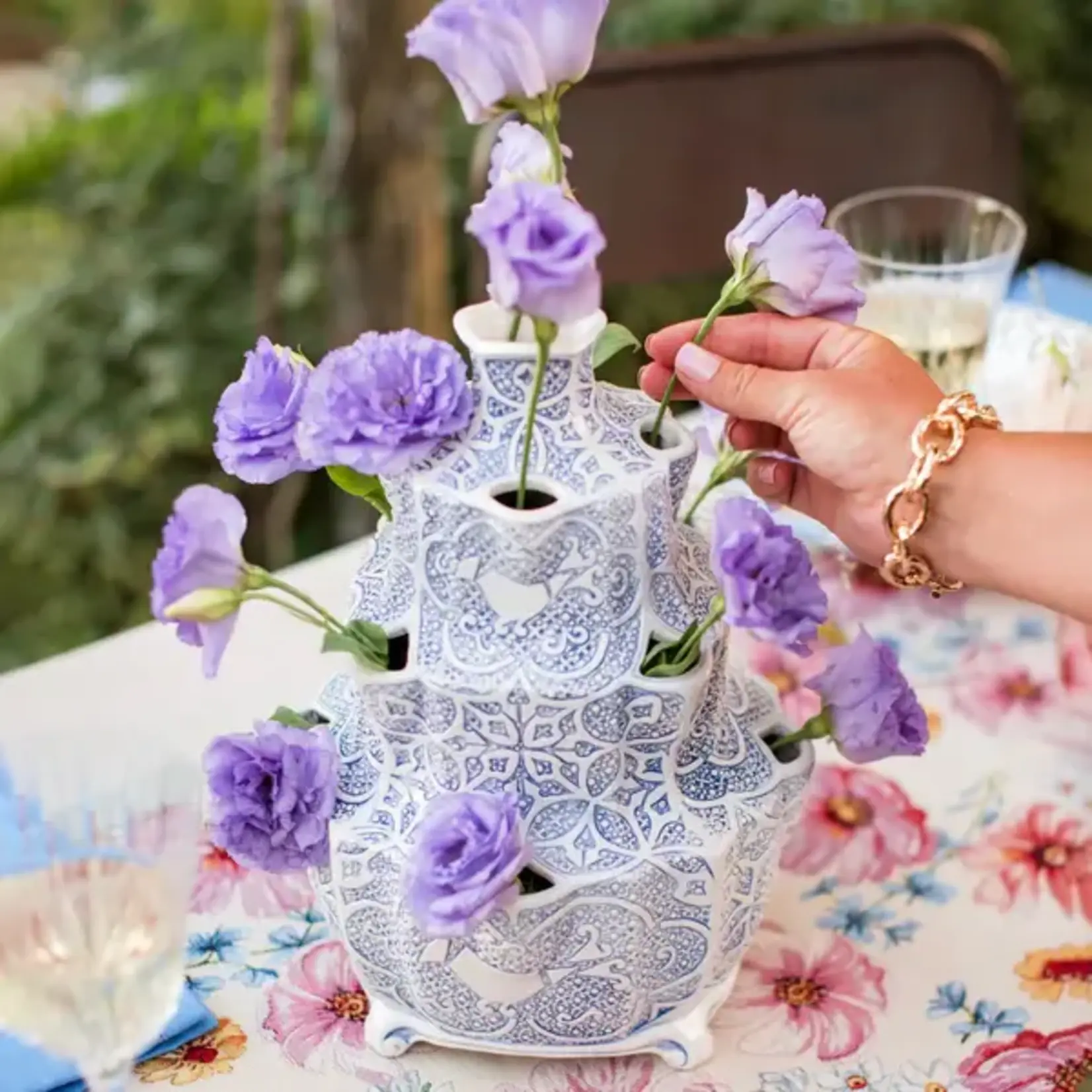 Vietri Uccello Blu Tulipiere