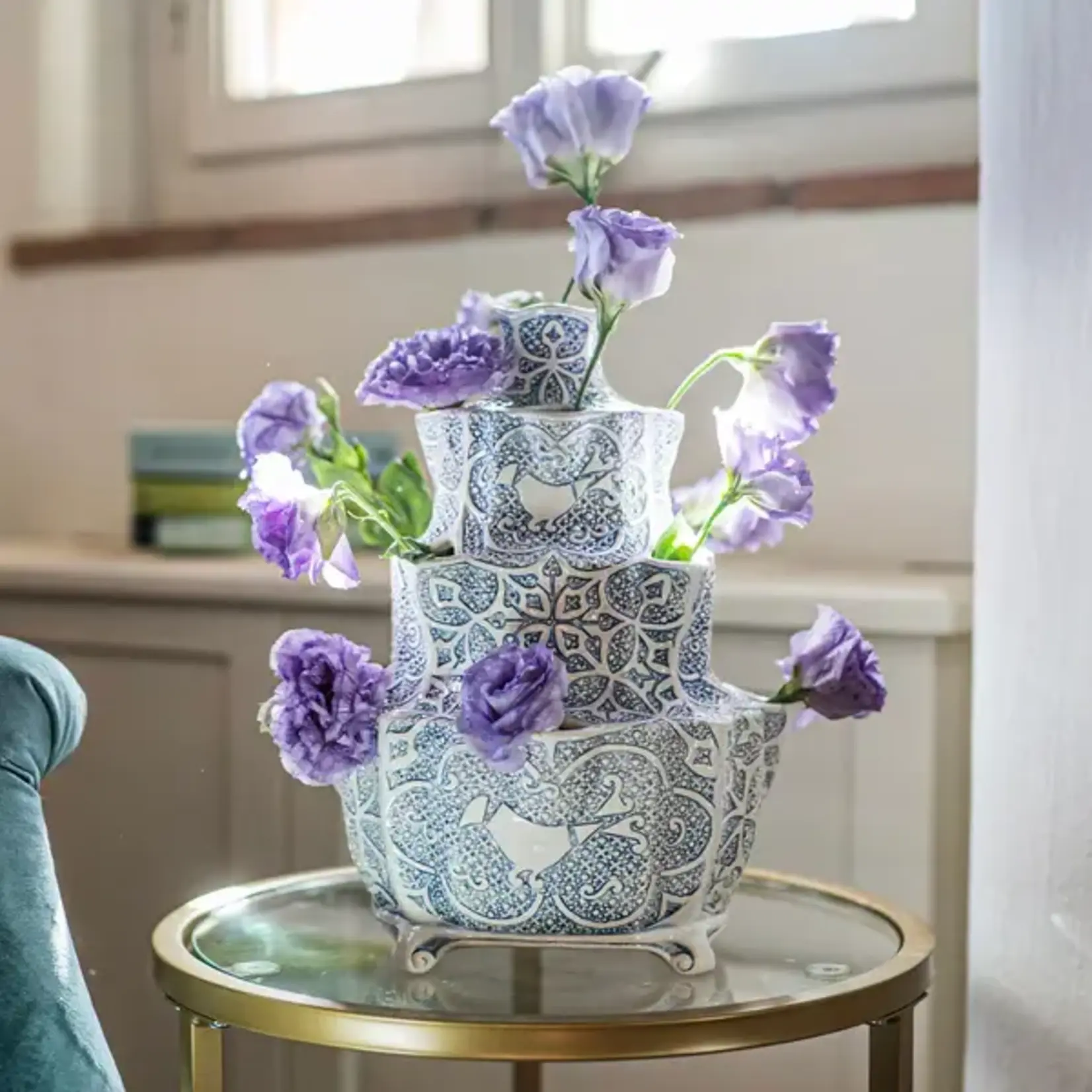 Vietri Uccello Blu Tulipiere