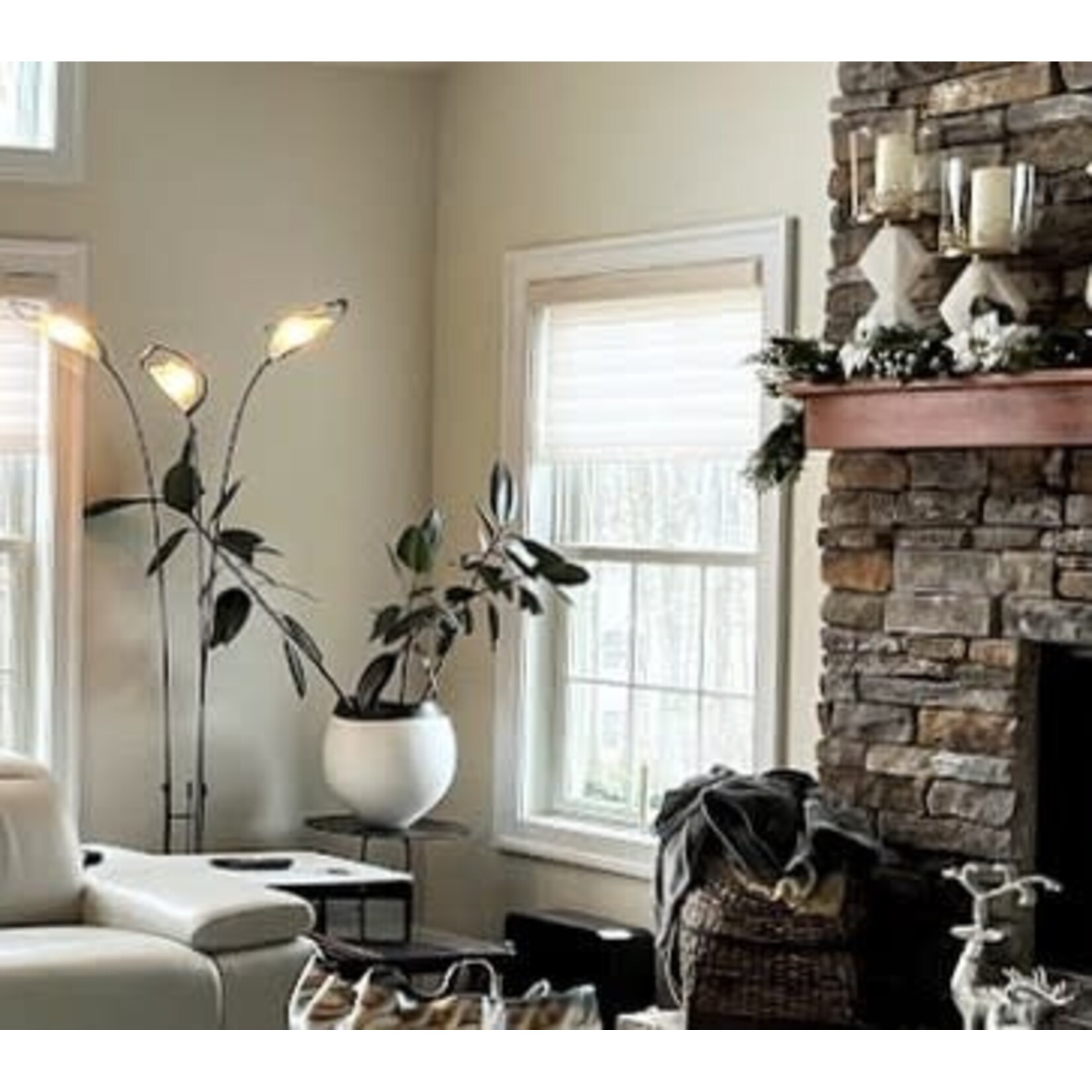 Zodax Trento White Eclipse Vase with Black Volcanic Rim