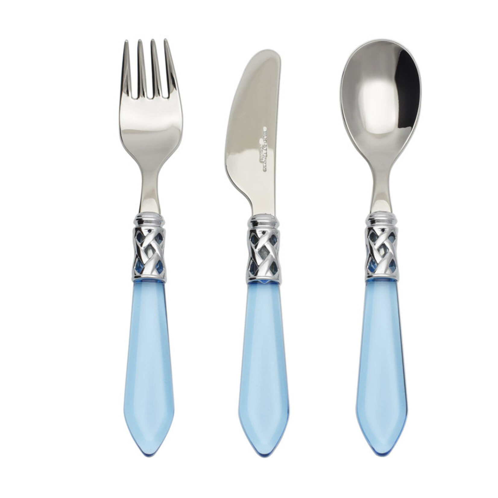 Vietri Aladdin Brilliant Clear Three Piece Flatware Children's Set