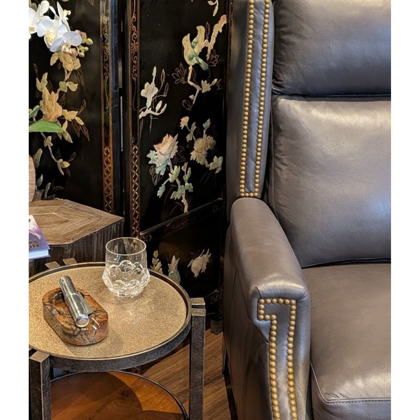 Hancock & Moore LLC Marcus Recliner Holman Storm Leather