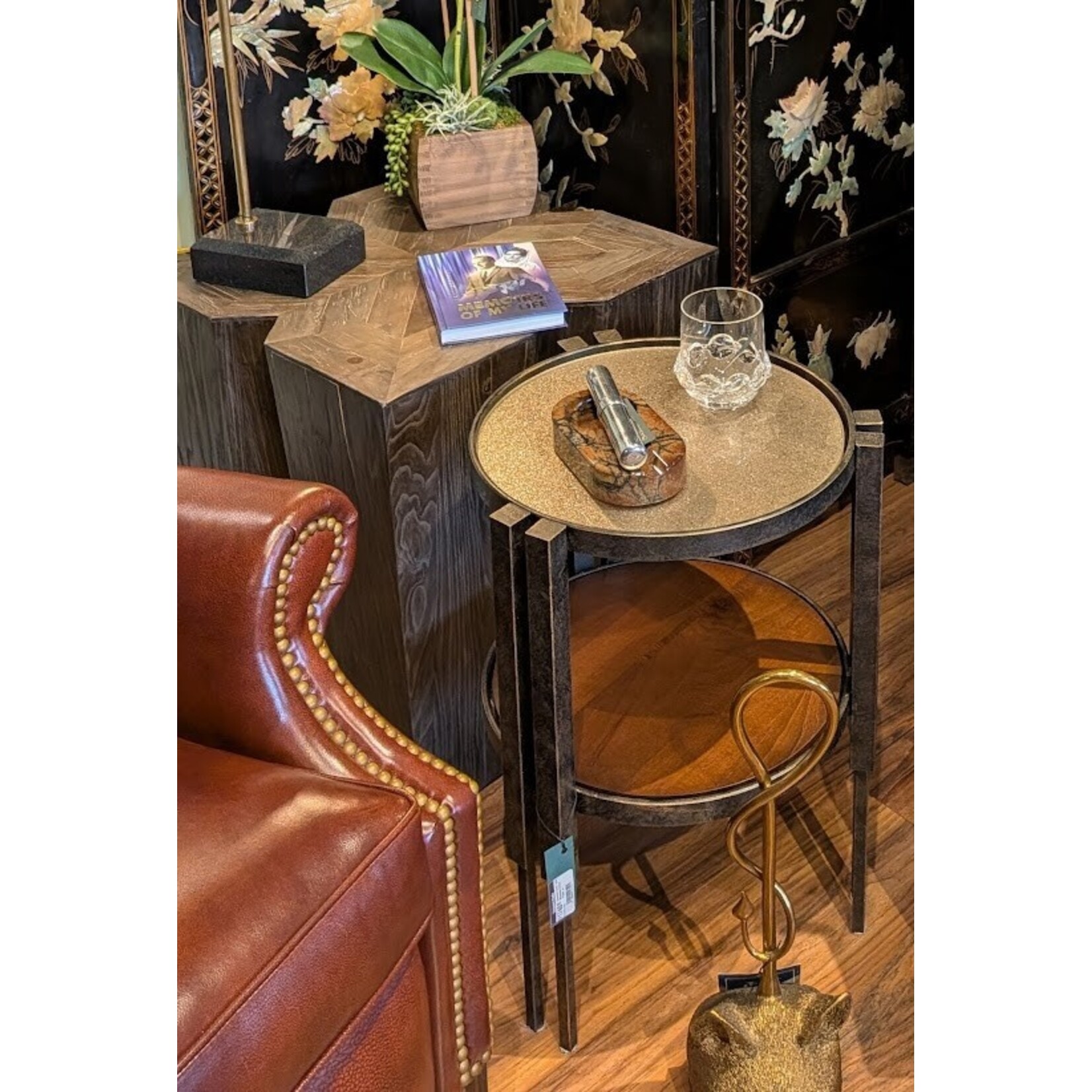 Hancock & Moore LLC Woodbridge Chippendale Wing Chair Recliner Alberta Harness Leather