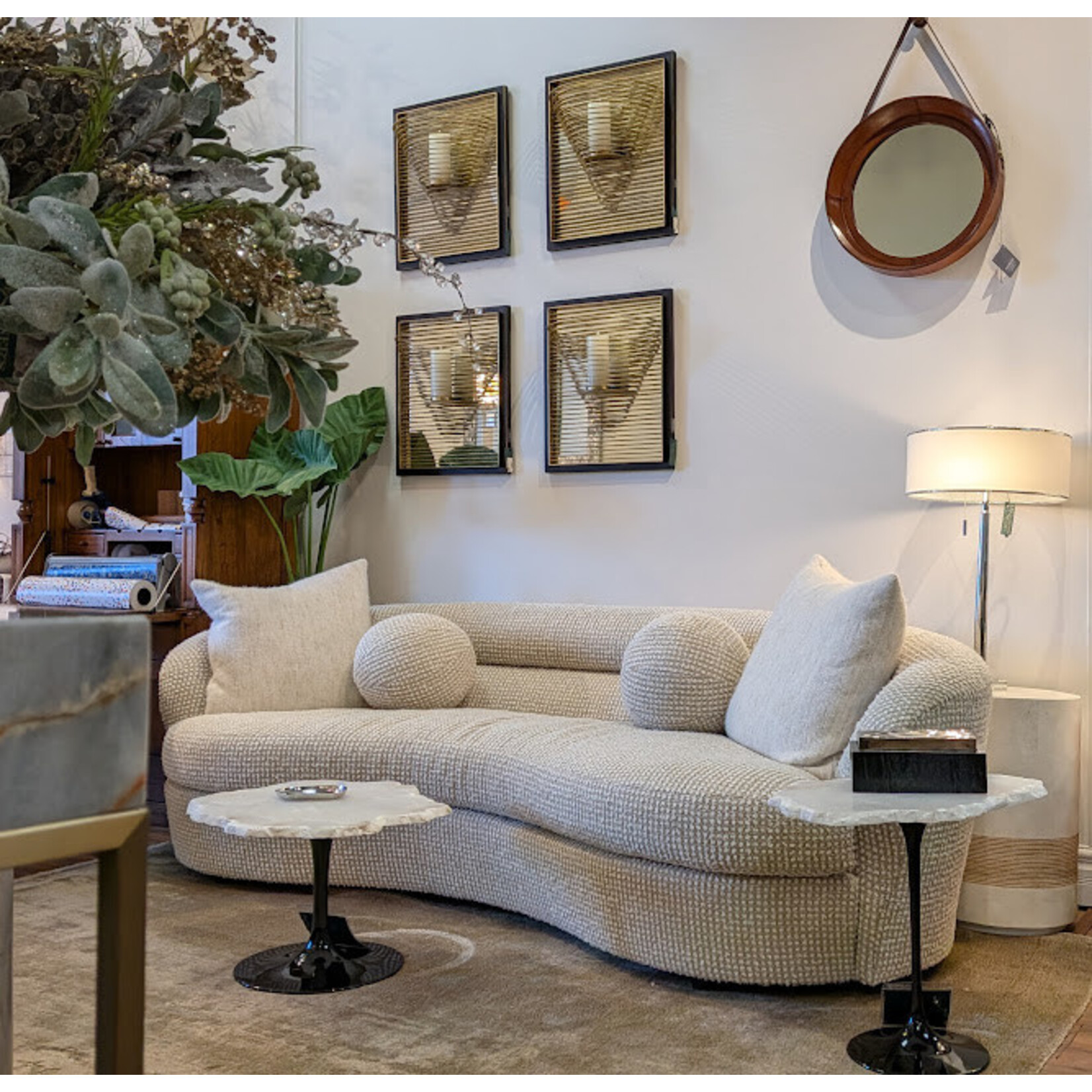 Stone International Alabaster Side Table