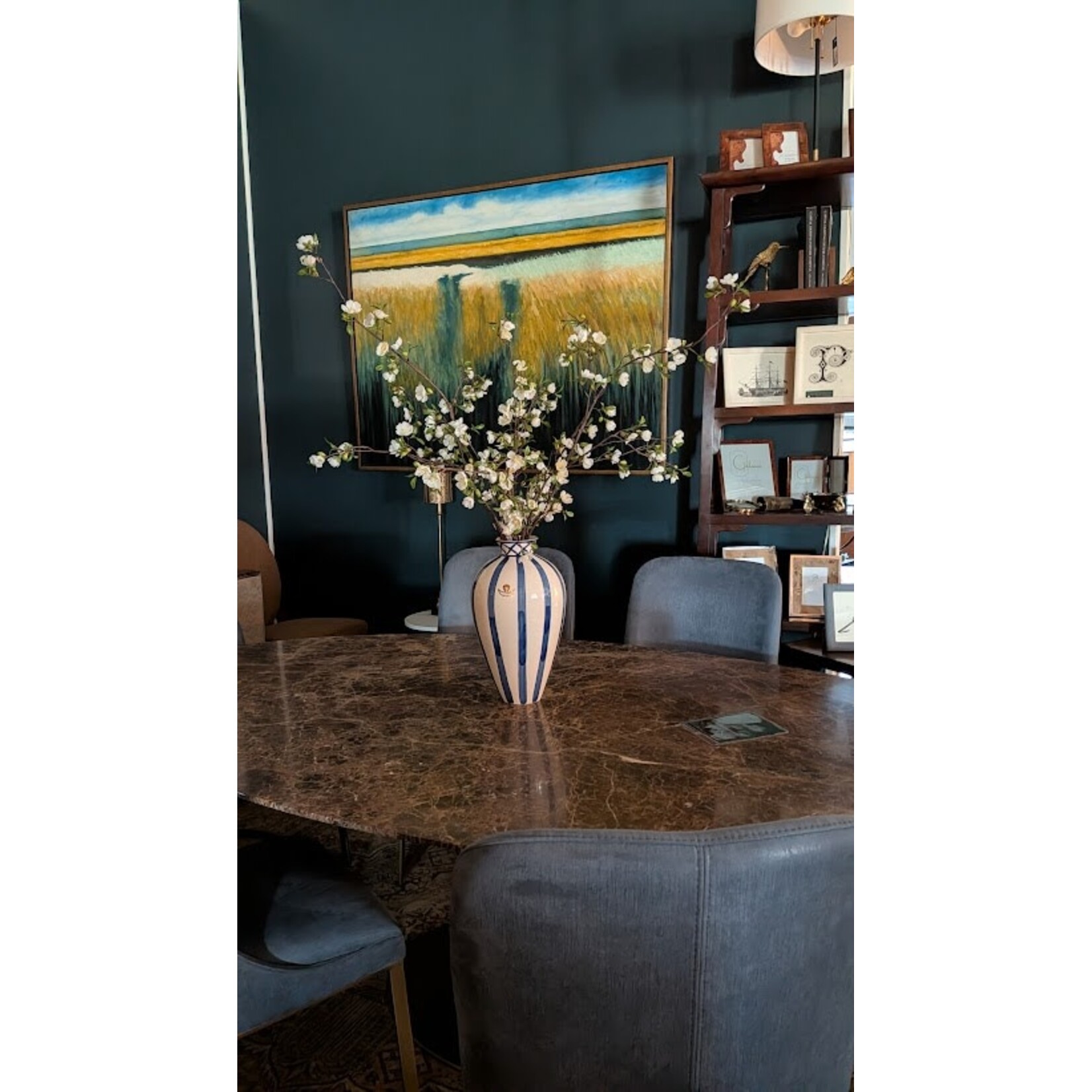 Gunia Project Hand Painted Tall Rabbit Ceramic Vase