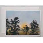 Abigail Joy Fine Art Yellow Meadow Past The Pines Greeting Card