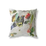 Sasha Parfenova Bird's Kiss Pillow in Silver Gray 20"x20"