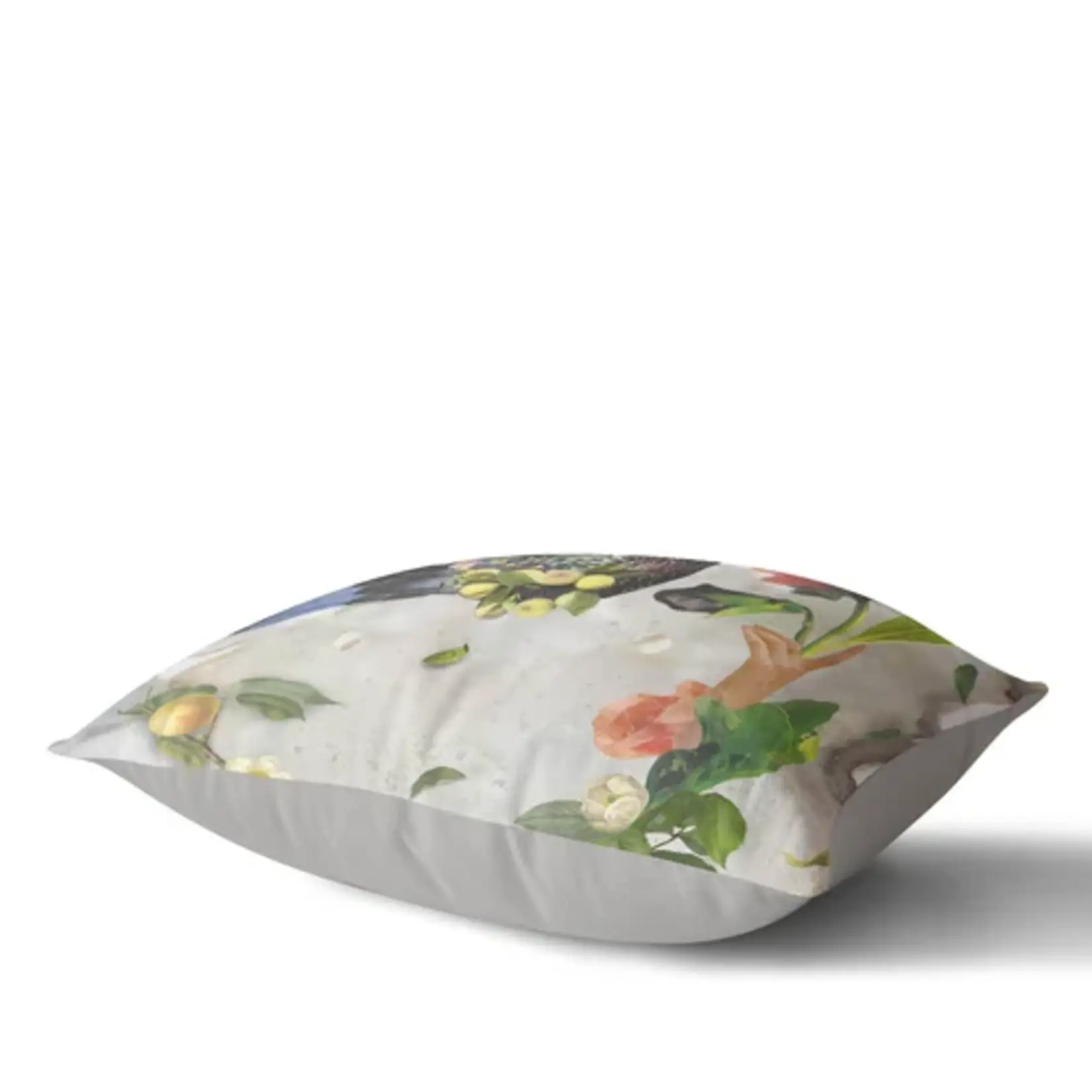 Sasha Parfenova Bird's Kiss Pillow in Silver Gray 20"x20"