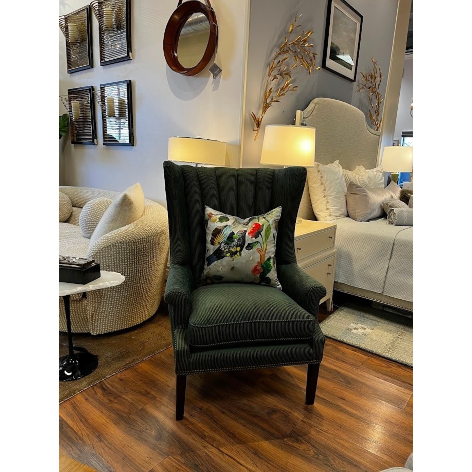 Sasha Parfenova Bird's Kiss Pillow in Silver Gray 20"x20"