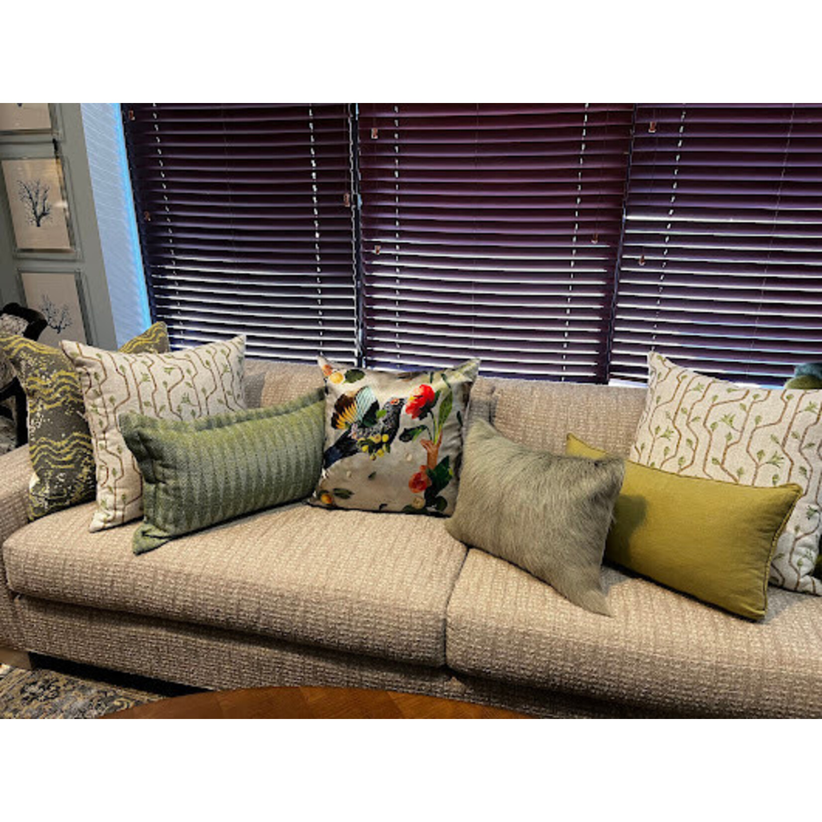 Sasha Parfenova Bird's Kiss Pillow in Silver Gray 20"x20"