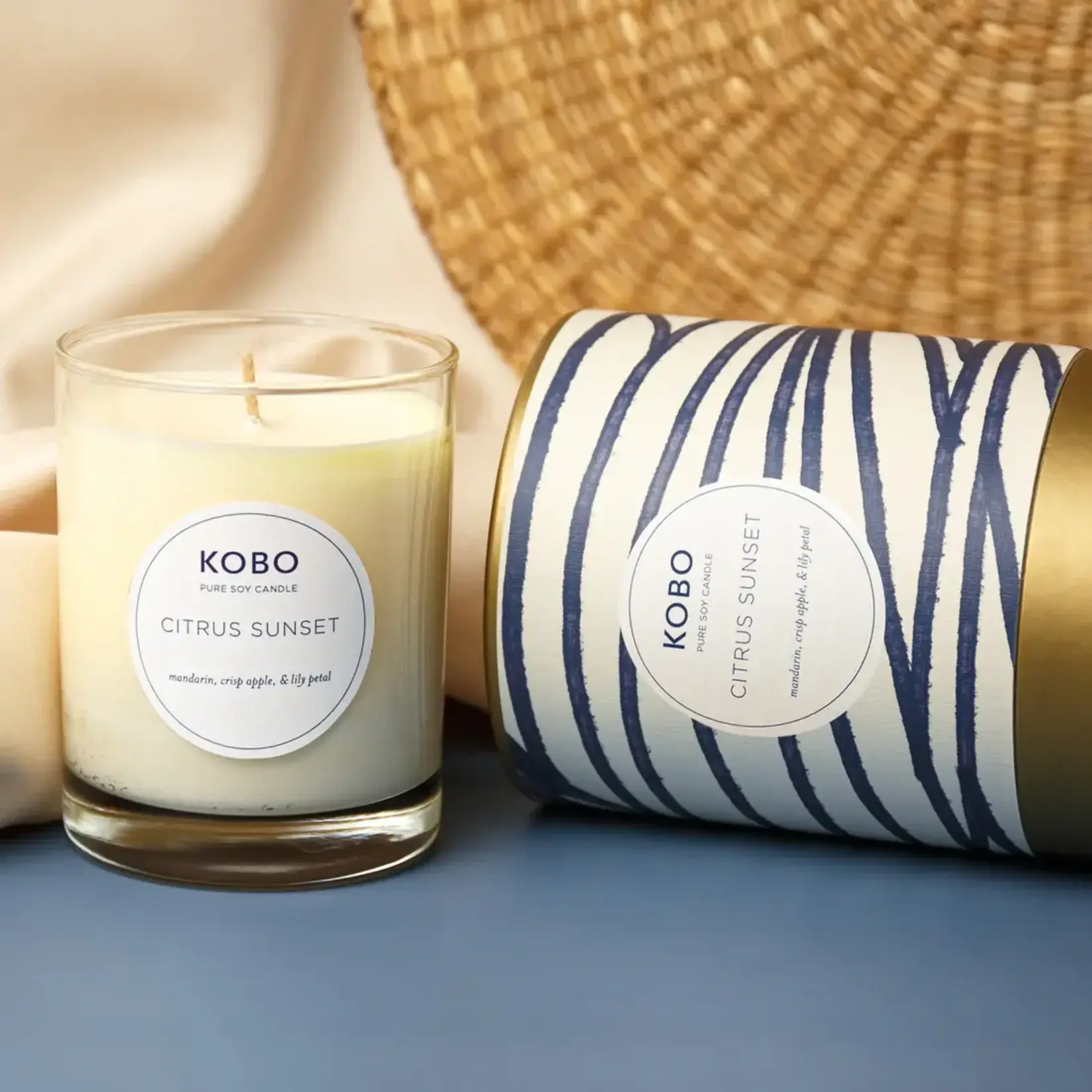 Kobo Citrus Sunset Coastal 11 oz Pure Soy Candle
