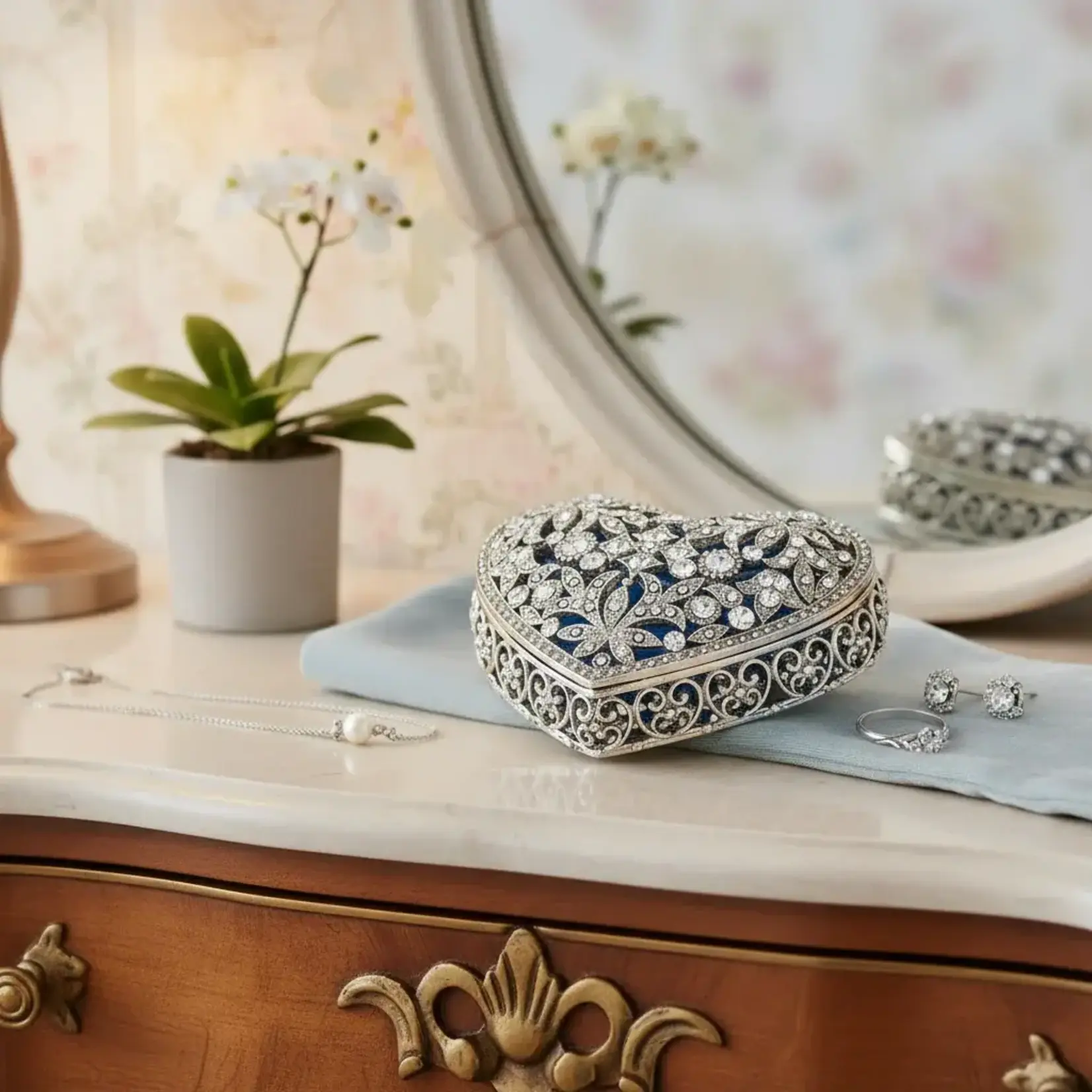 Olivia Riegel Silver Luxembourg Heart Box