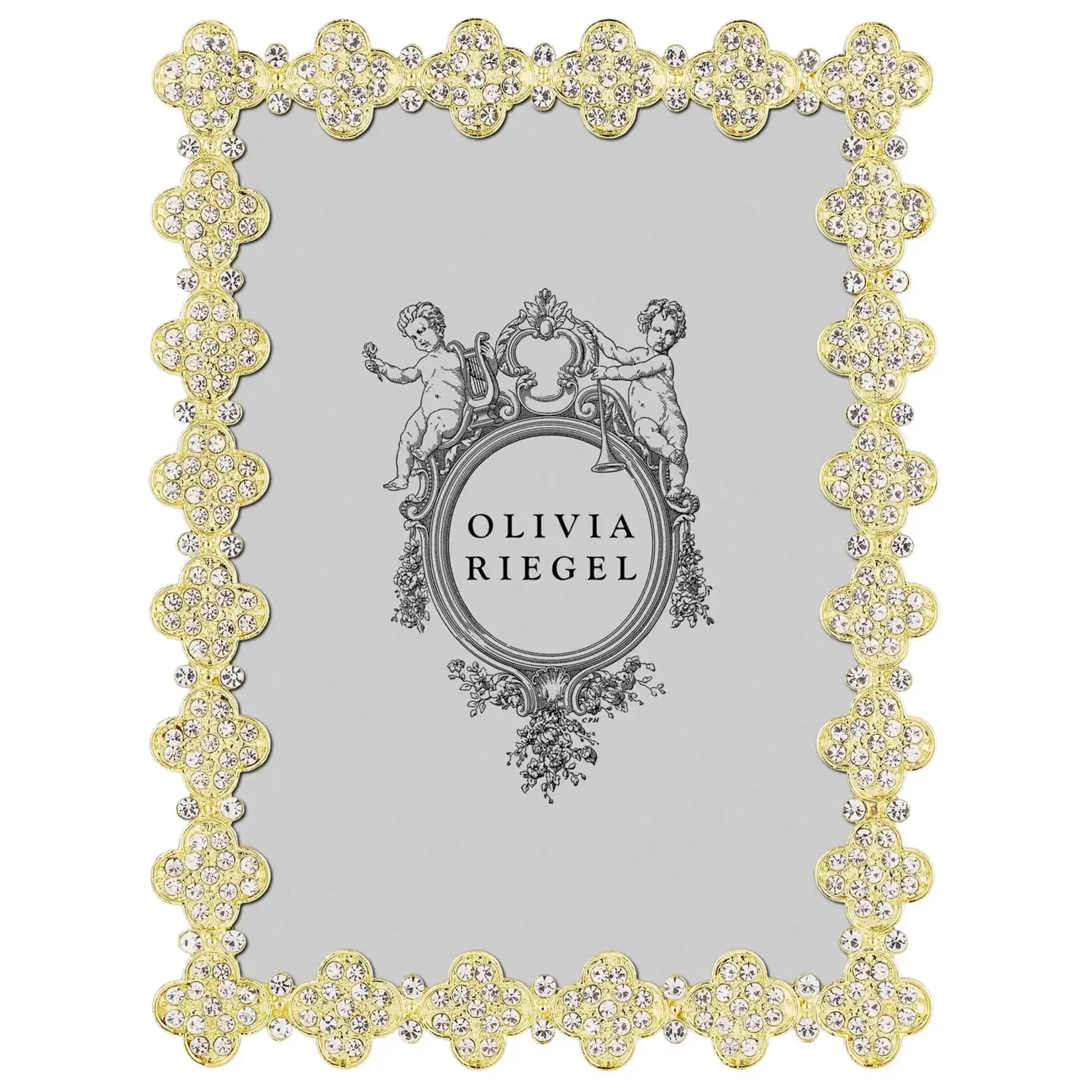 Olivia Riegel Gold Pave Clover Picture Frame 5"x7"