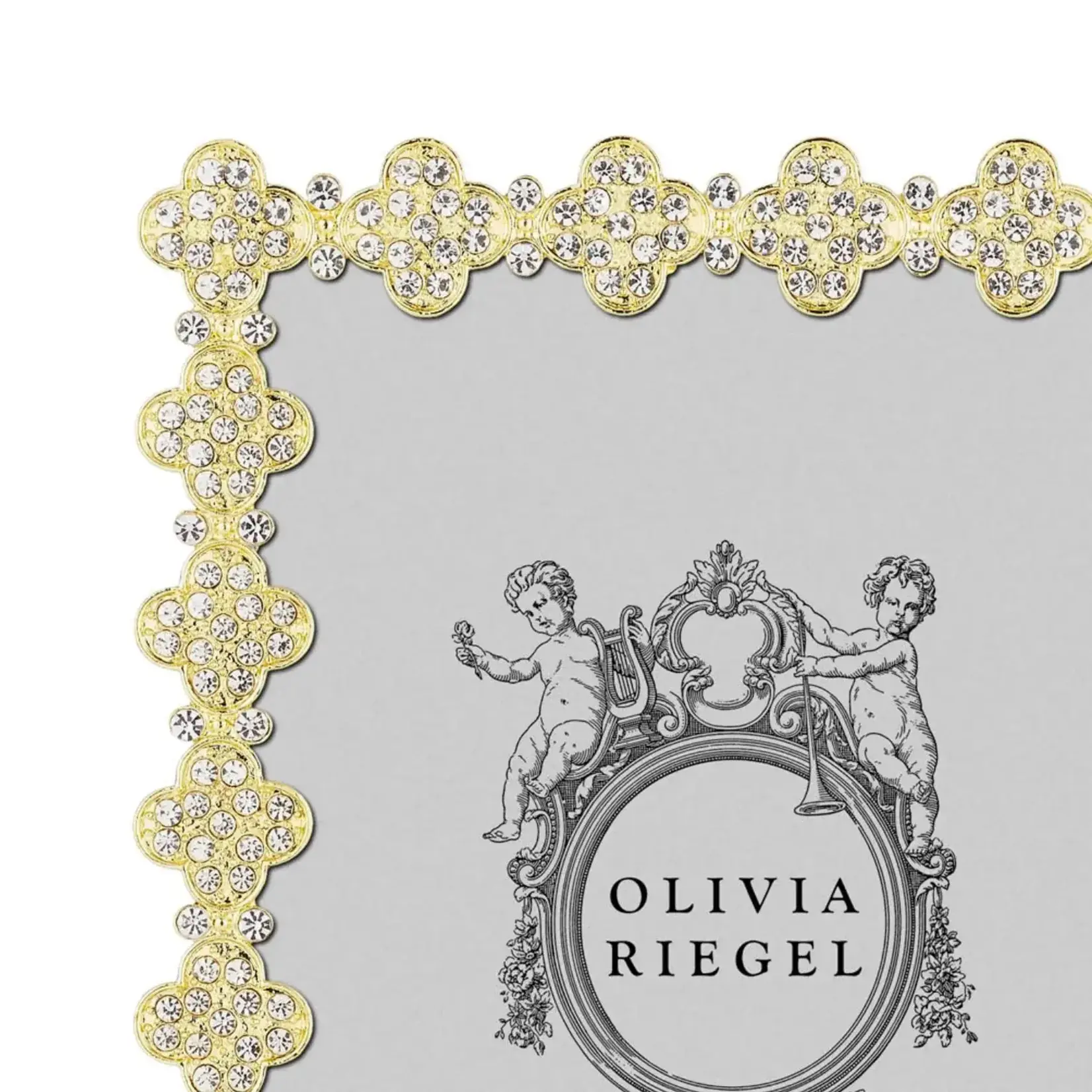 Olivia Riegel Gold Pave Clover Picture Frame 5"x7"