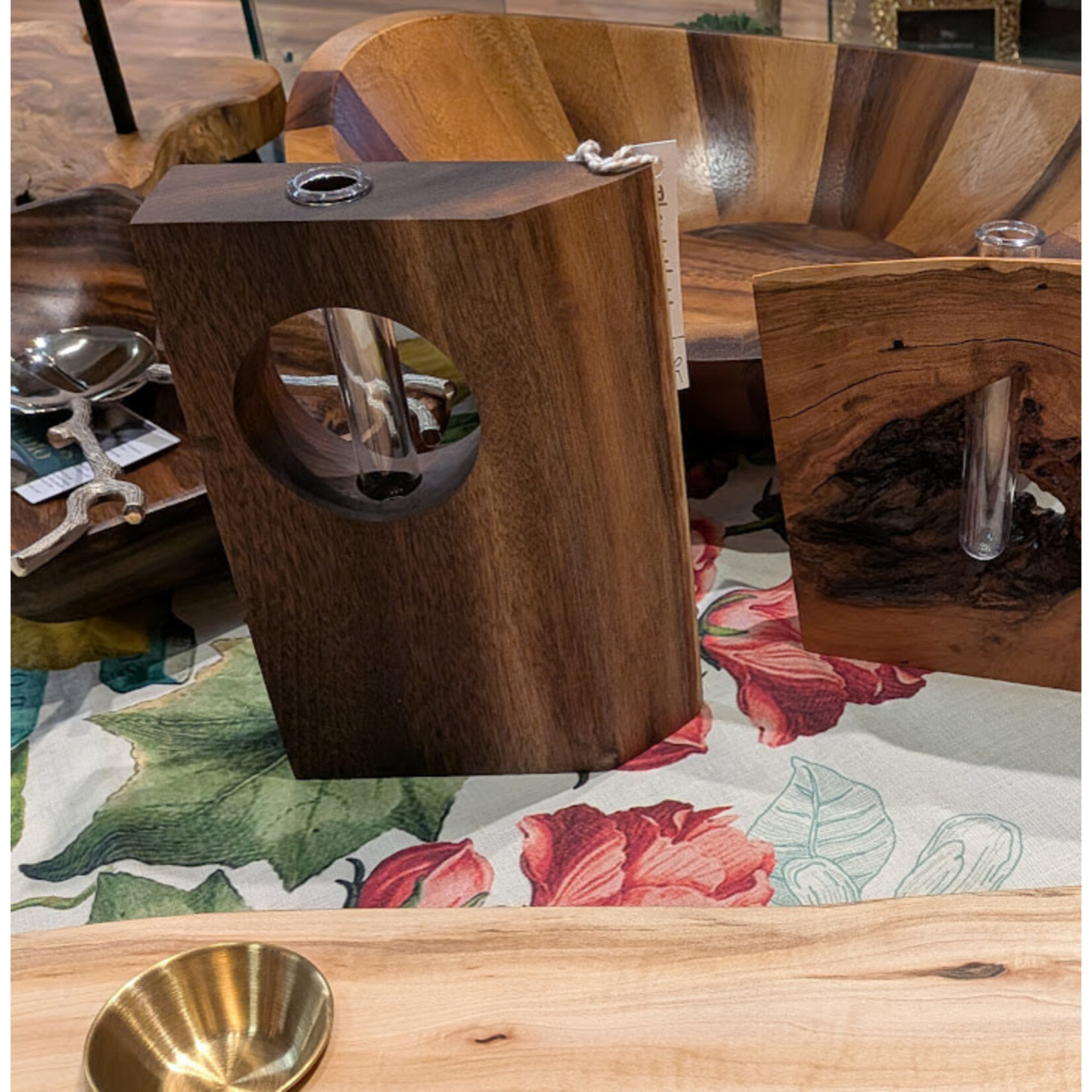 Bristle Mountain Woodworking Walnut Live Edge Bud Vase