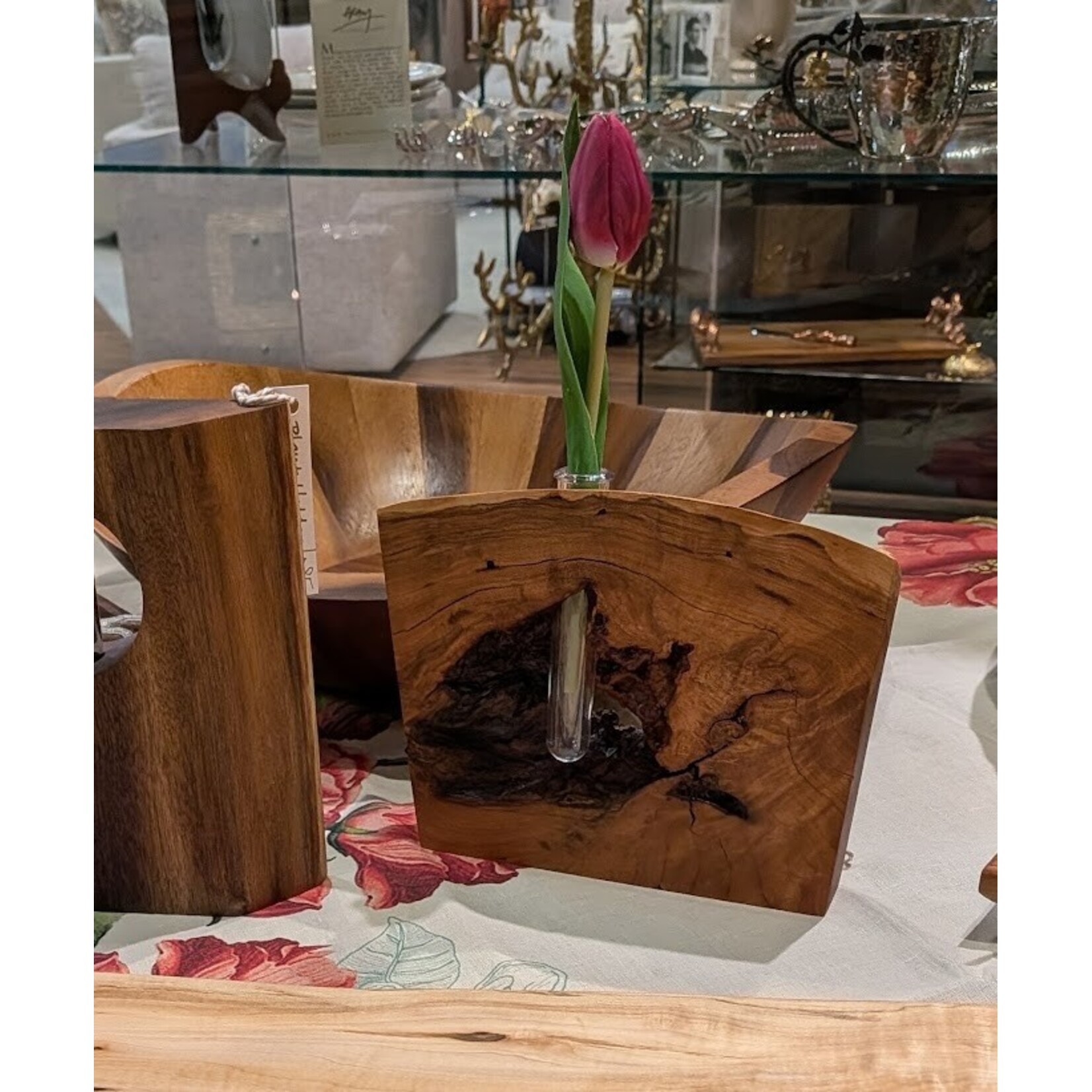 Bristle Mountain Woodworking Cherry Live Edge Bud Vase w Knot