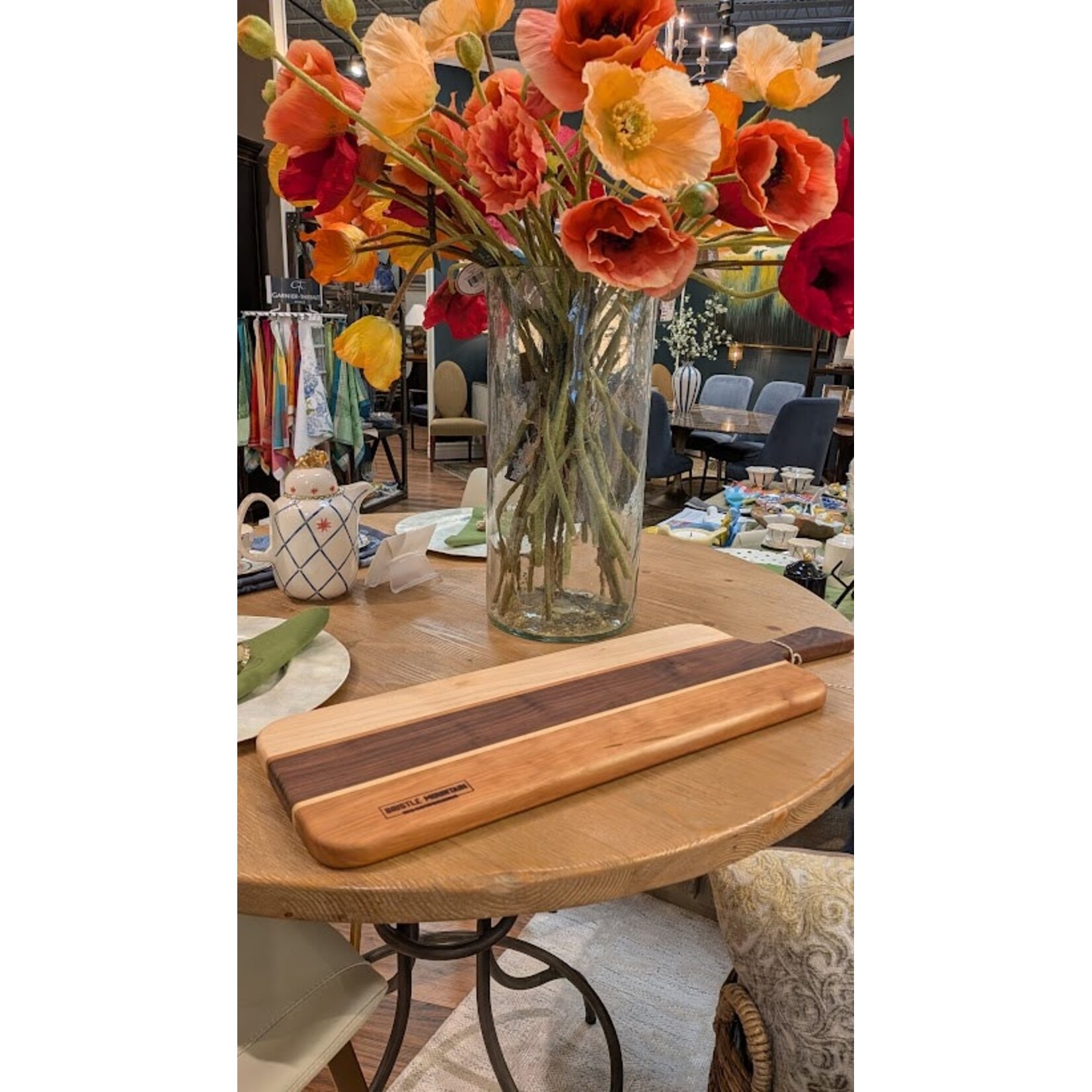 Bristle Mountain Woodworking Maple Walnut Cherry Charcuterie Board w Handle