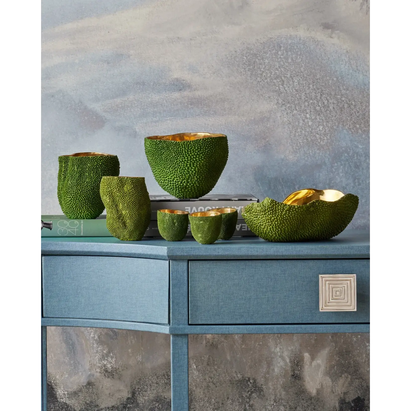 Currey & Company Jackfruit Oval Green Bowl