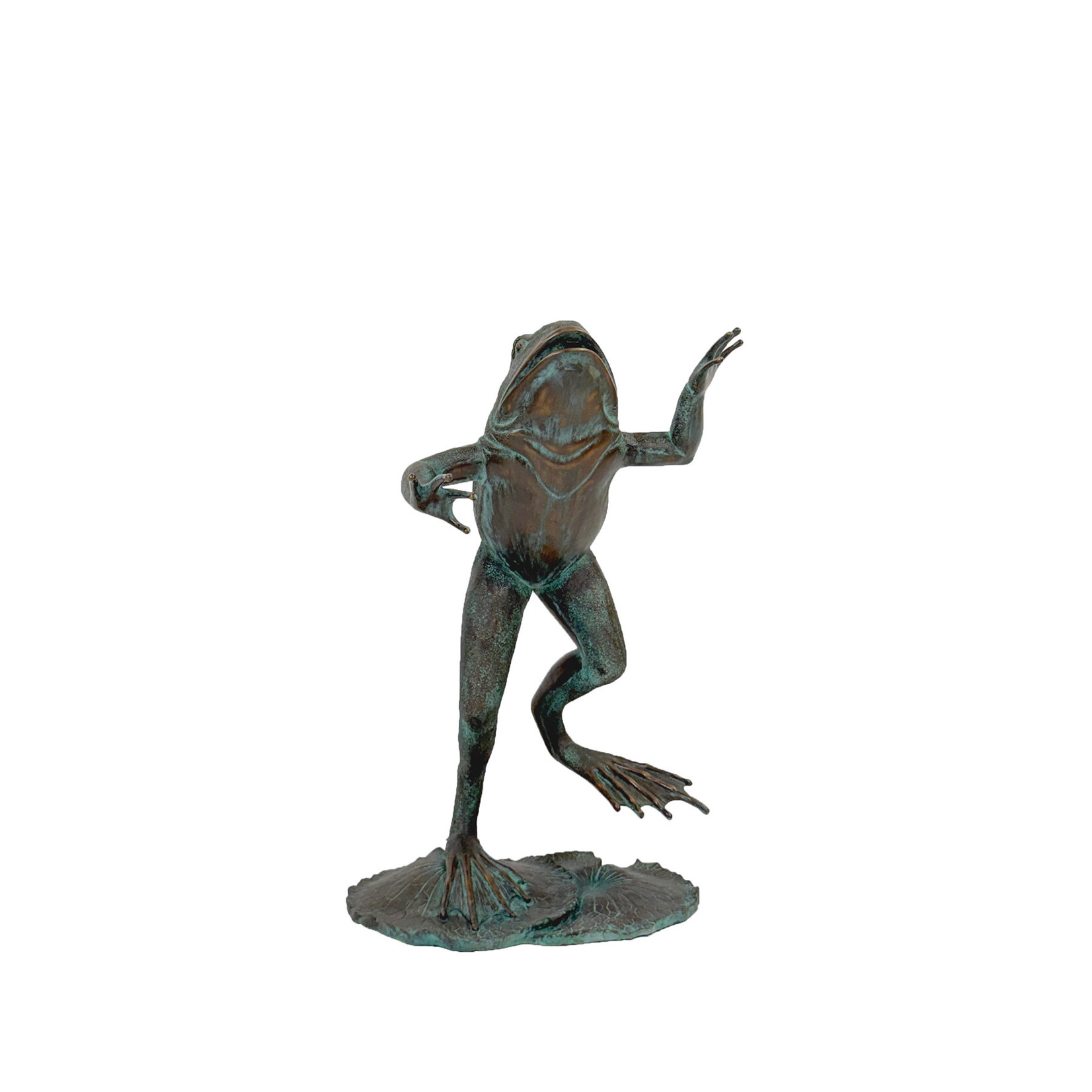 Metropolitan Bronze Large Jumping Frog Fountain Sculpture