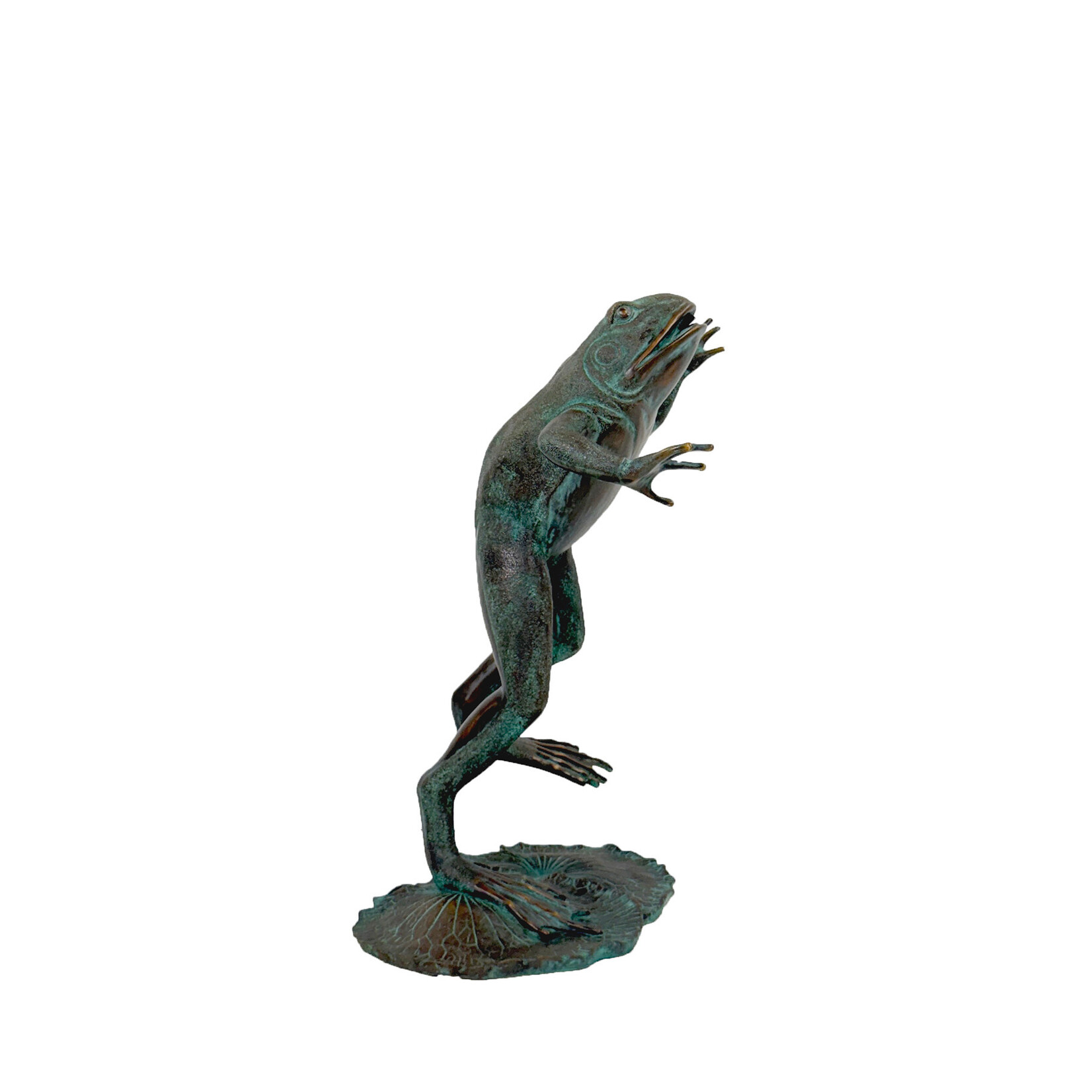 Metropolitan Bronze Large Jumping Frog Fountain Sculpture