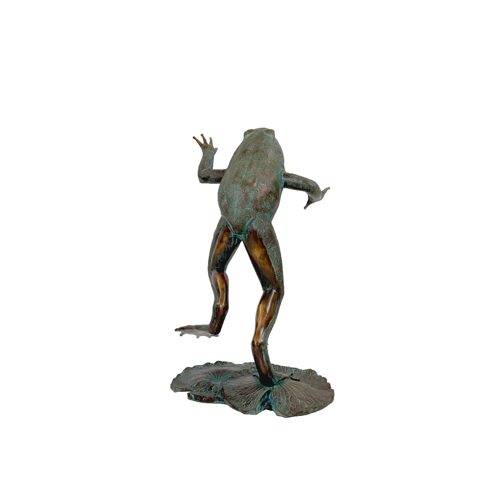 Metropolitan Bronze Large Jumping Frog Fountain Sculpture