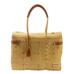 Luzia Collection Closed Basket Tote Braided Cappuccino