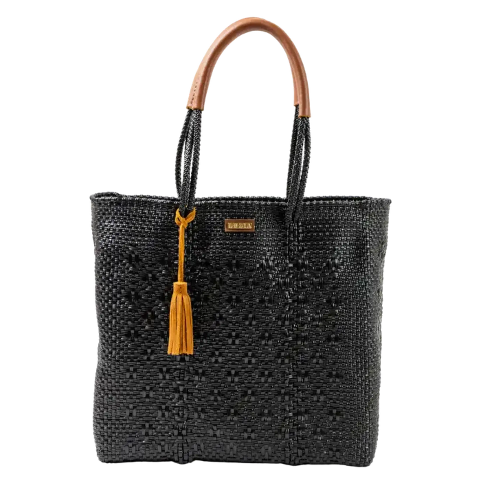 Luzia Collection ShoulderTote Diamond Black Leather Cognac