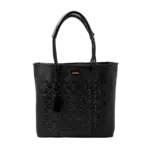 Luzia Collection ShoulderTote Diamond Black Leather Black