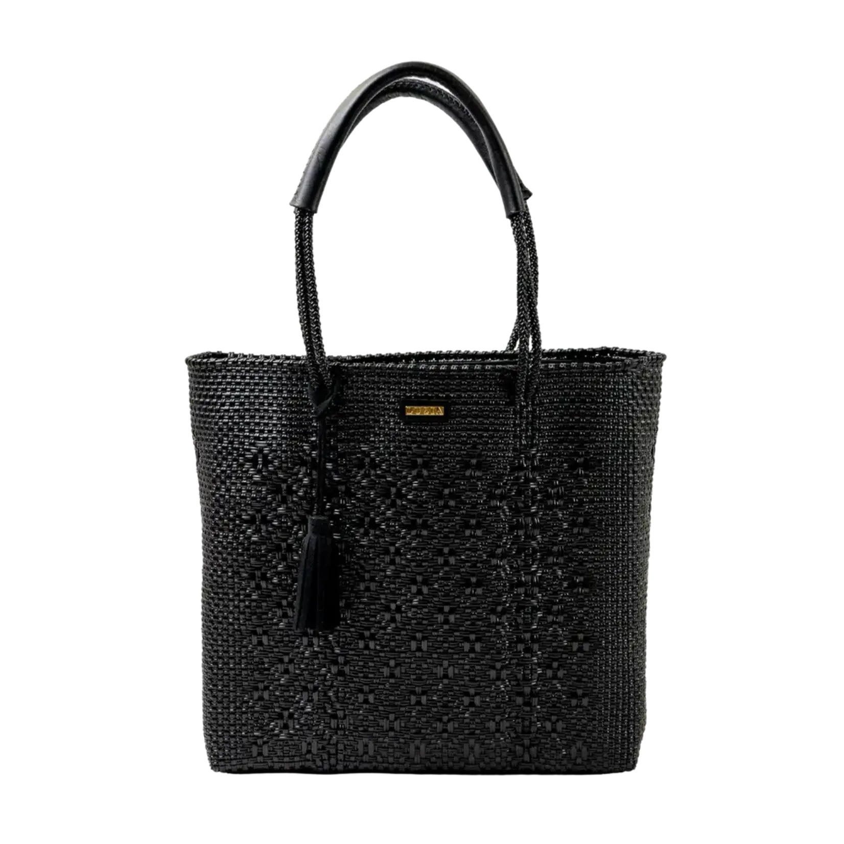 Luzia Collection ShoulderTote Diamond Black Leather Black