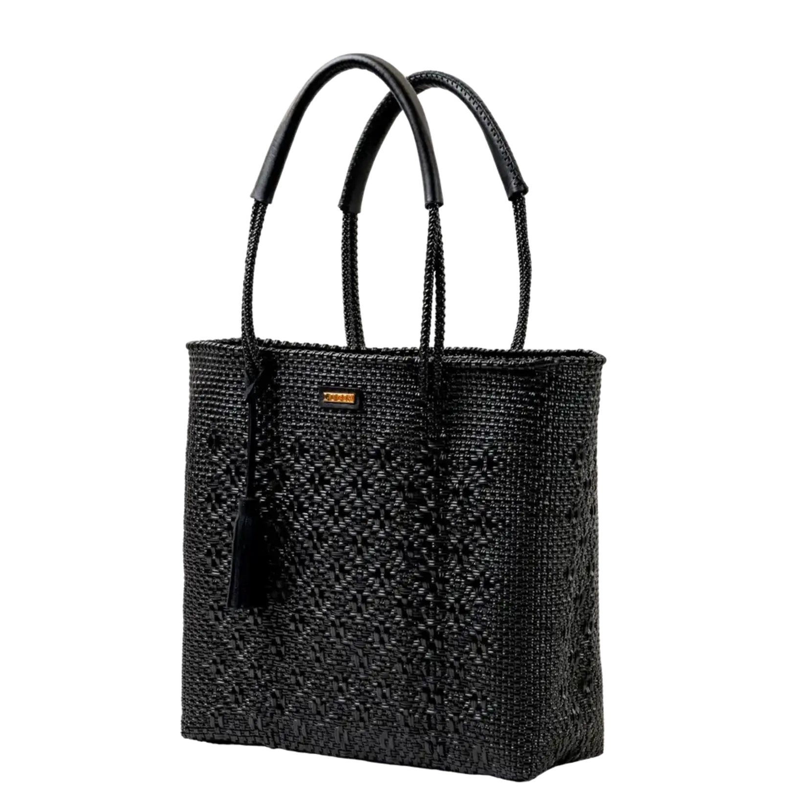 Luzia Collection ShoulderTote Diamond Black Leather Black