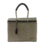 Luzia Collection Closed Basket Tote Arrow Black Beige