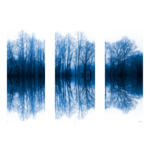 LDN collections Blue Treescape Triptych Framed Artwork