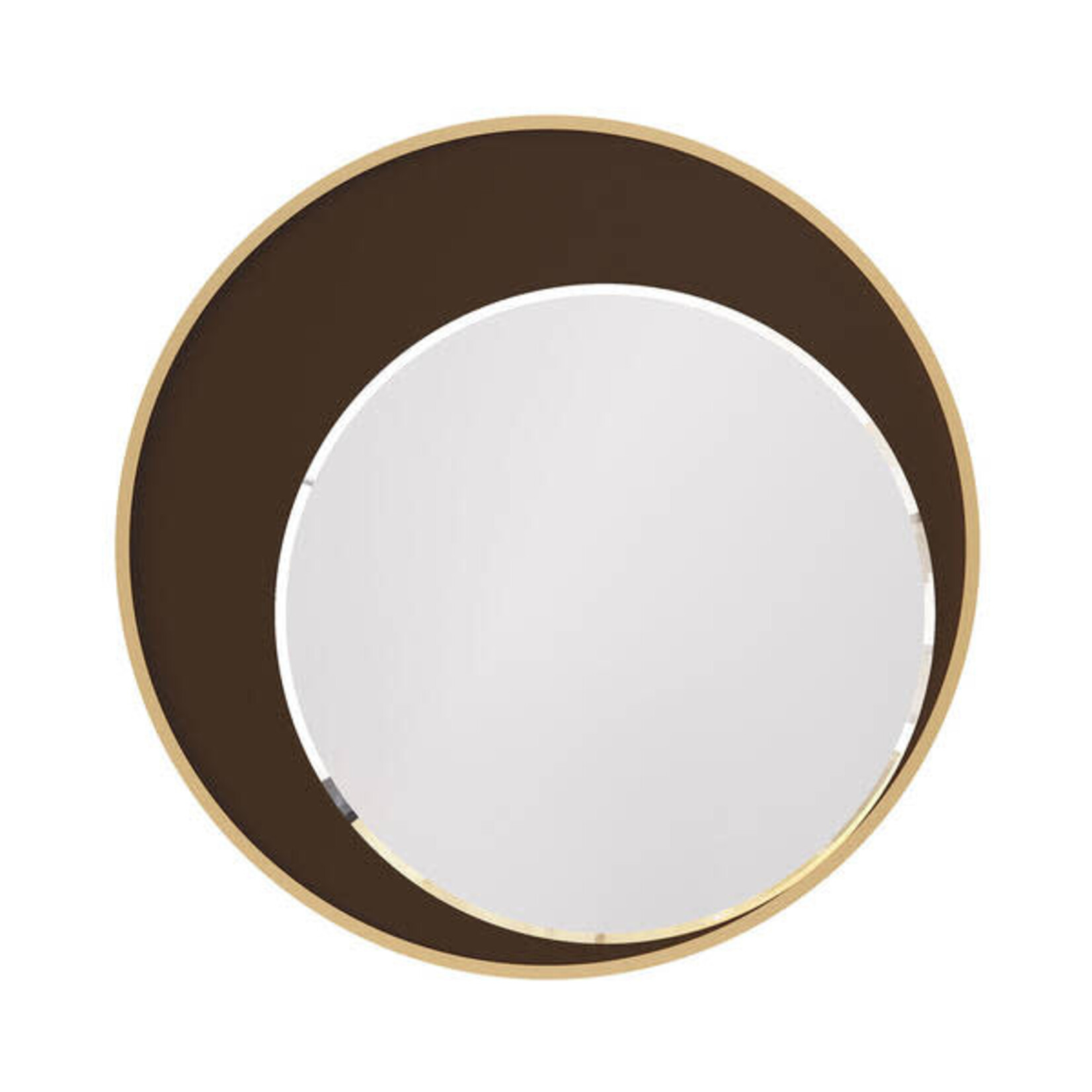 David Michael Eclipse Round Black Lacquer Mirror