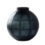 Blue Ocean Traders Evergreen Cut Glass Vessel Sphere Vase