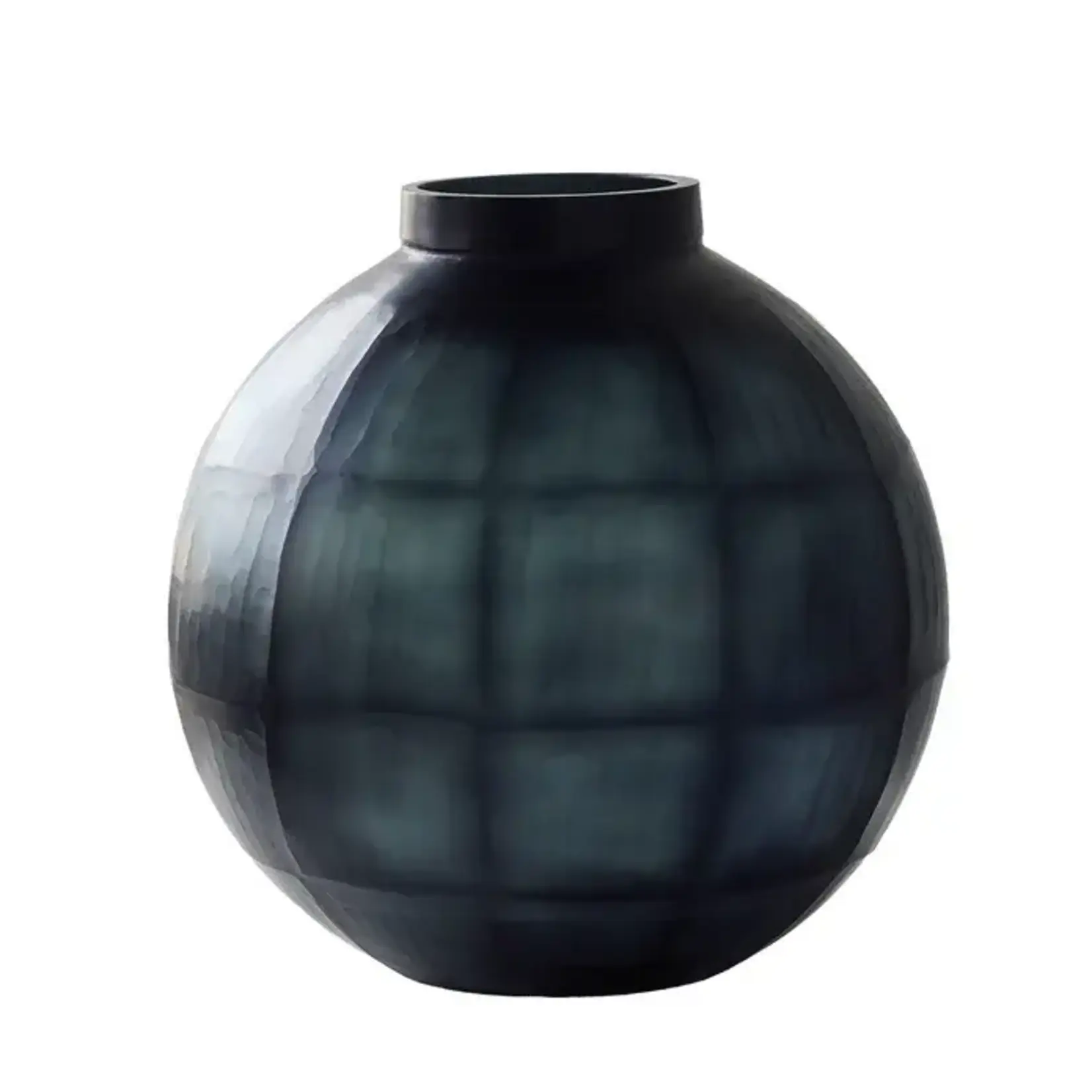 Blue Ocean Traders Evergreen Cut Glass Vessel Sphere Vase
