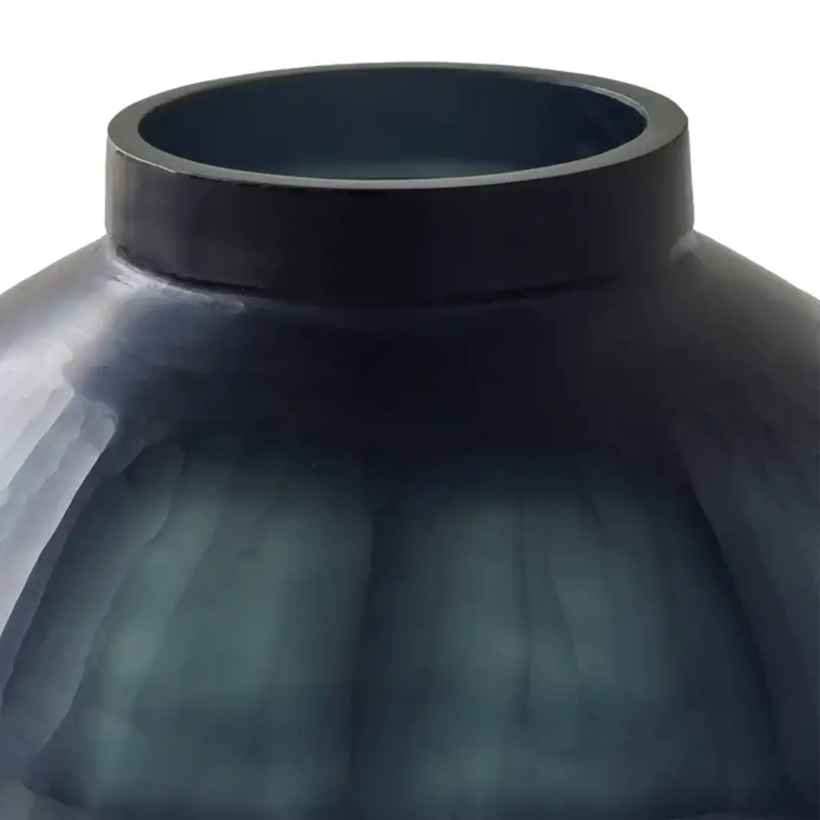 Blue Ocean Traders Evergreen Cut Glass Vessel Sphere Vase