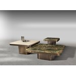 Stone International Jupiter High Square Forest Green Marble Lamp Table