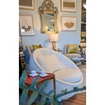 Thayer Coggin Good Egg Swivel Chair Ivory Boucle