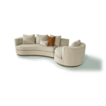 Thayer Coggin Ooola Swivel Sectional Sculpted Taupe Sofa