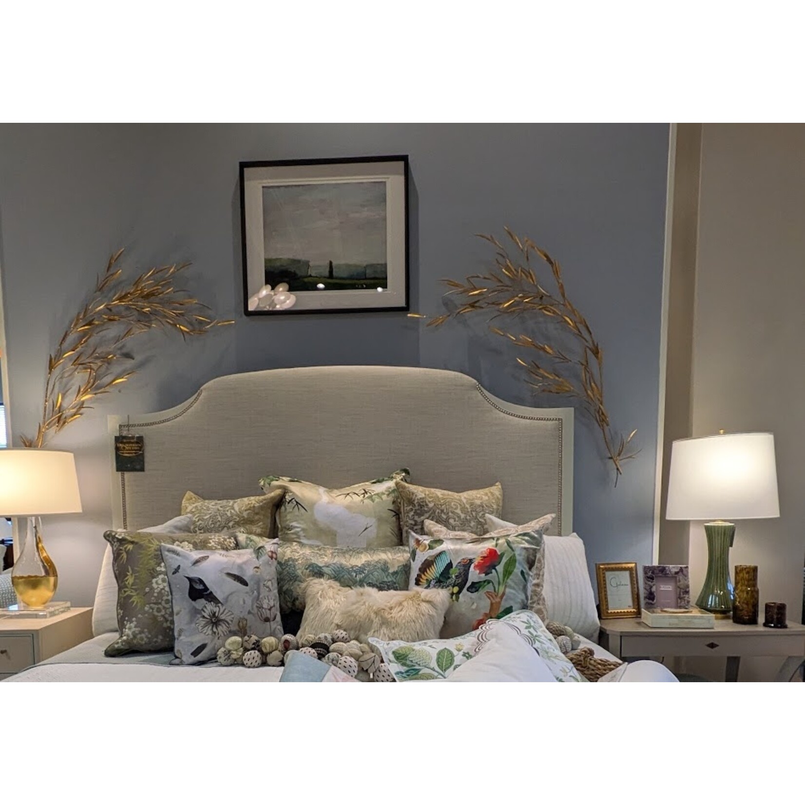 Global Views Weeping Willow Wall Decor Gold Leaf  Set of 2