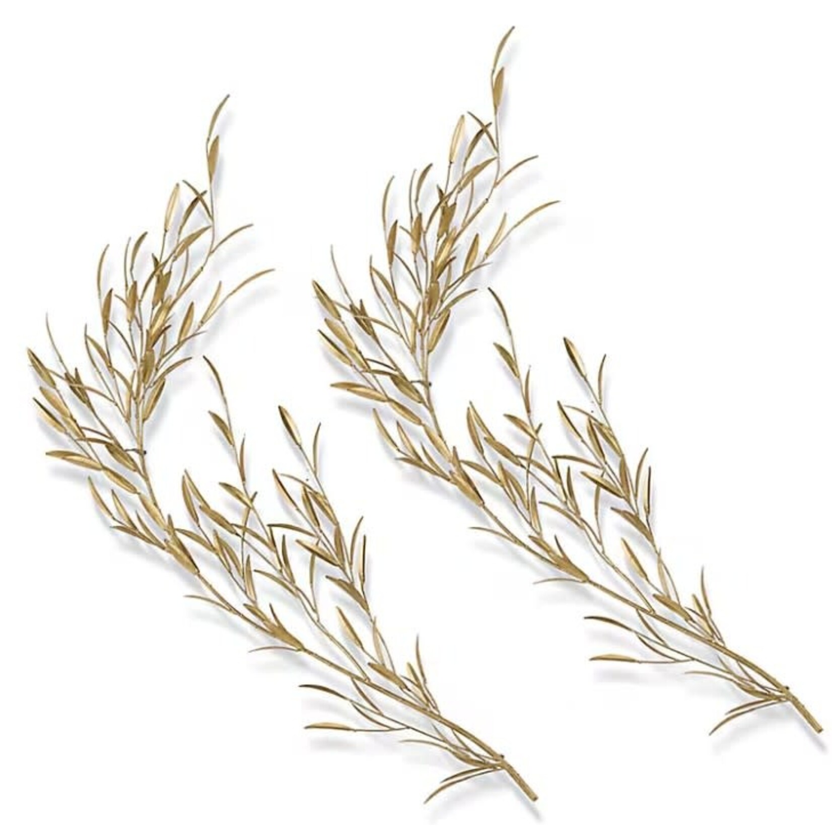 Global Views Weeping Willow Wall Decor Gold Leaf  Set of 2