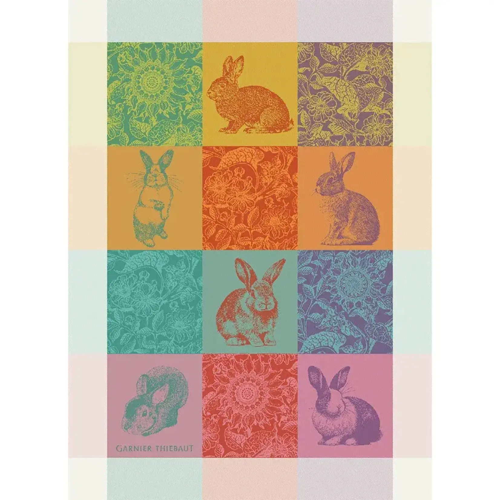 Garnier Thiebaut Les Lapins Printemps Kitchen Towel Easter