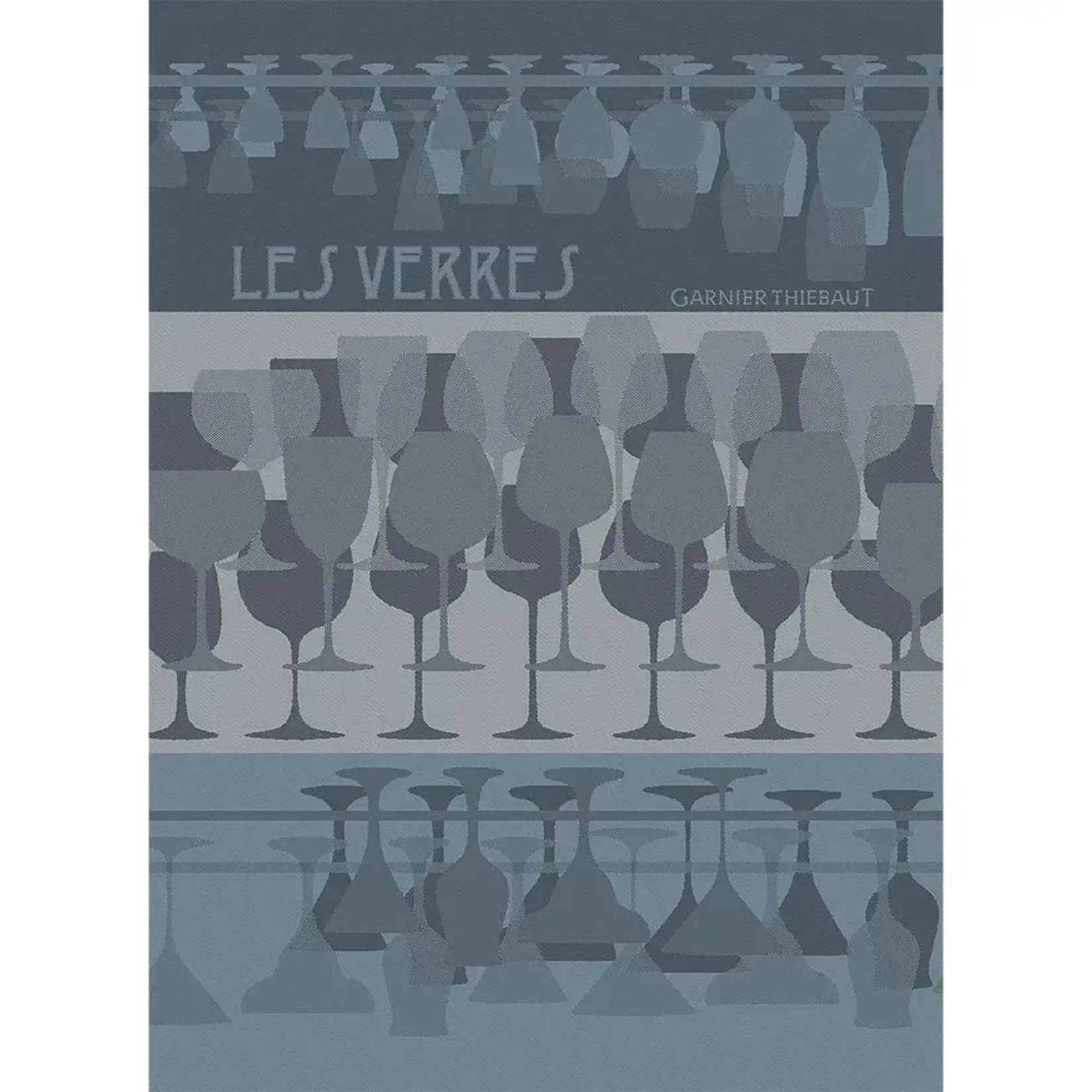 Garnier Thiebaut Cook With Me Les Verres a Pied Denim Kitchen Towel Barware