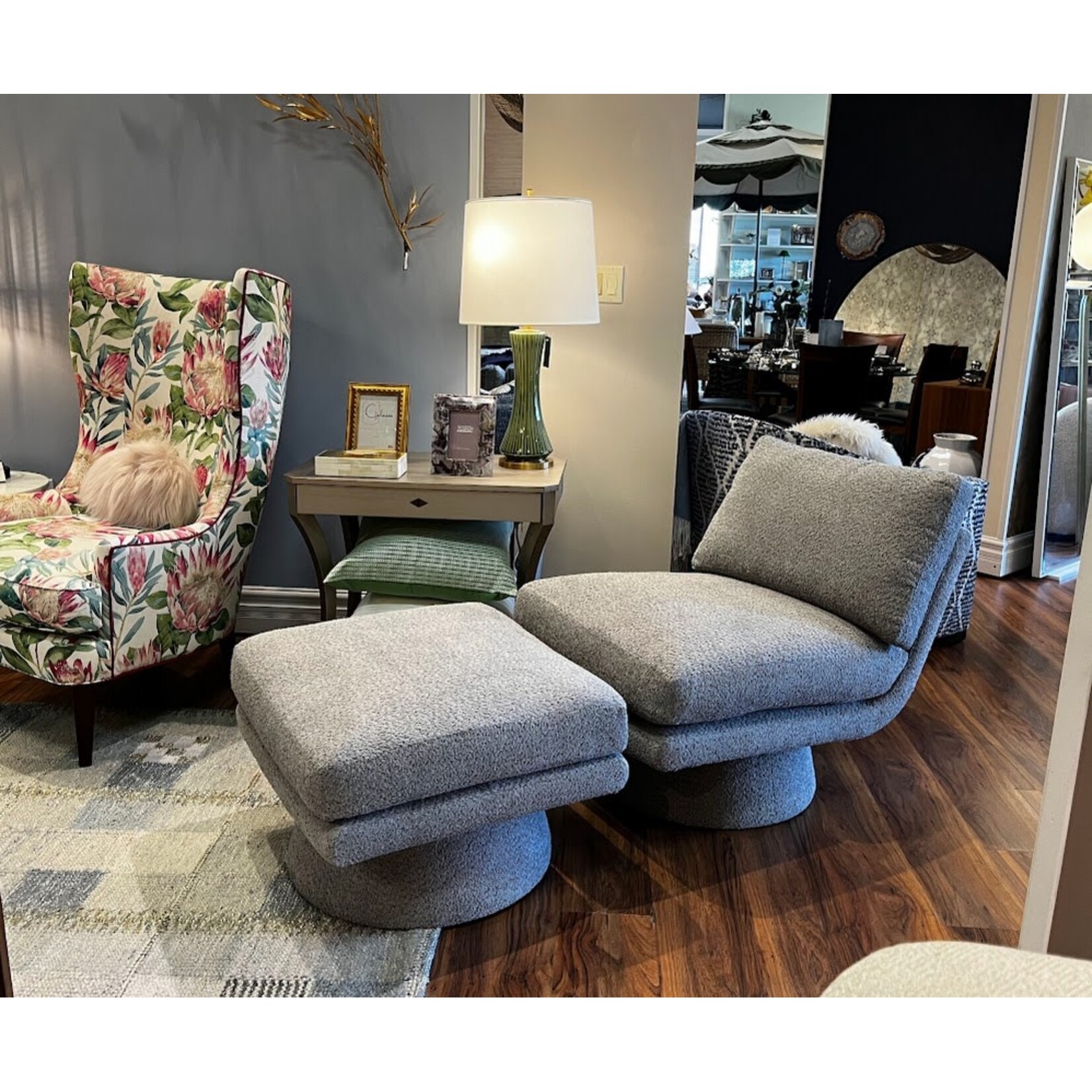 Vanguard Furniture Mira Ottoman Tinsley Silver