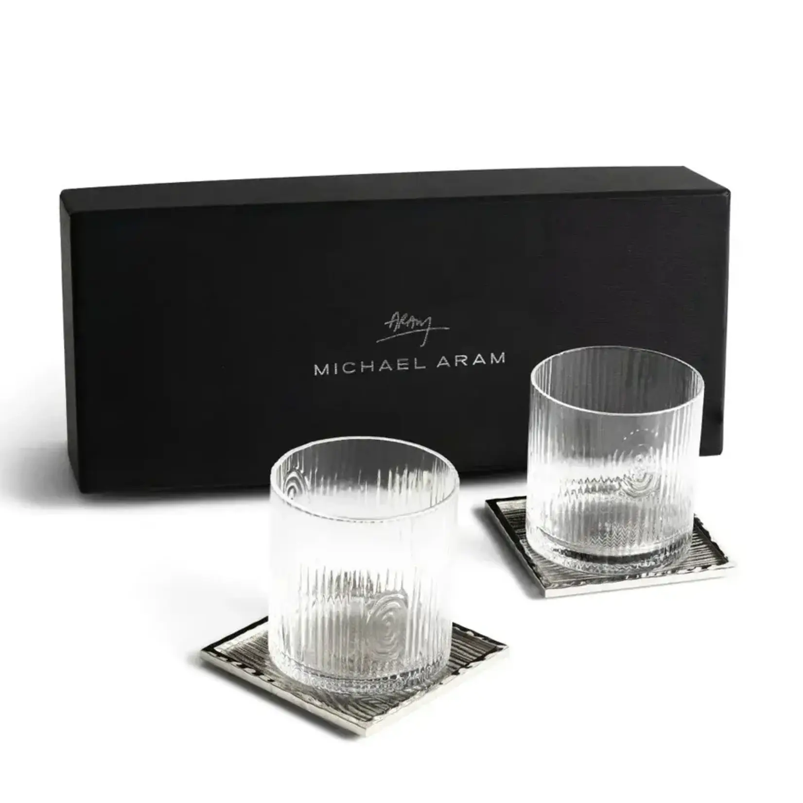 Michael Aram Ivy & Oak Glass and Coaster Gift Set