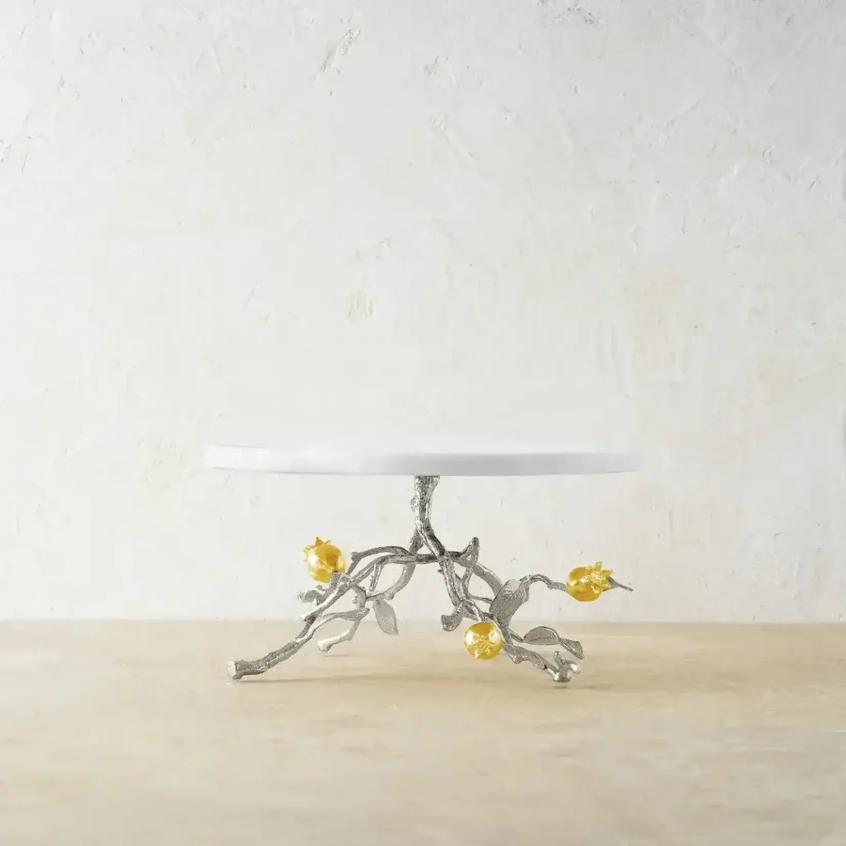 Michael Aram Pomegranate Silver & Gold Cake Stand