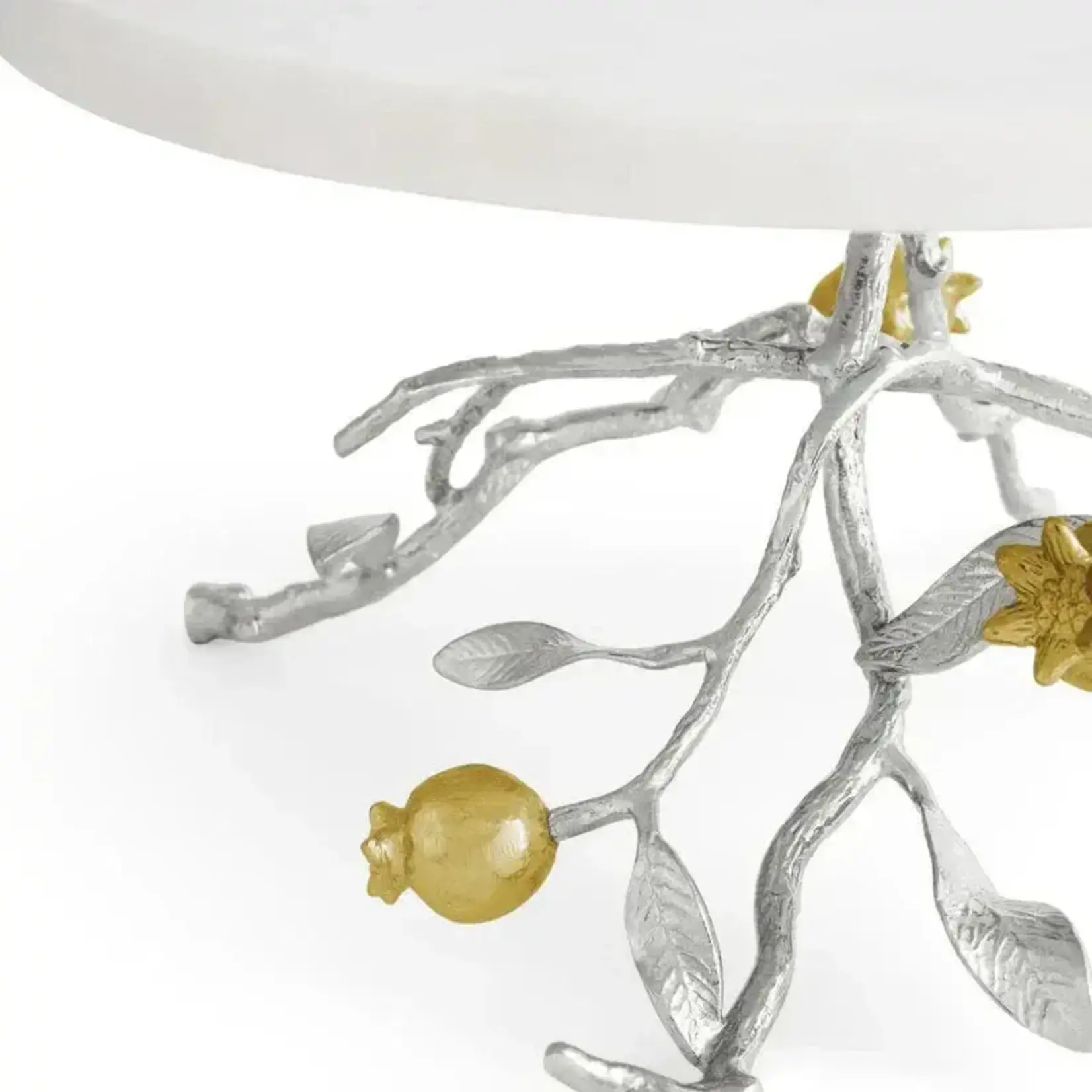 Michael Aram Pomegranate Silver & Gold Cake Stand