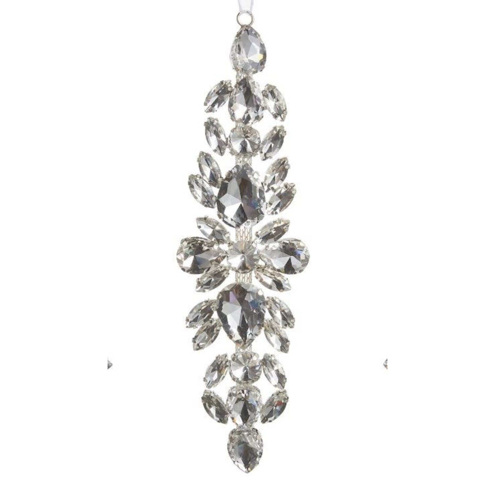 RAZ Imports Clear Jewel Drop Ornament 6.5"