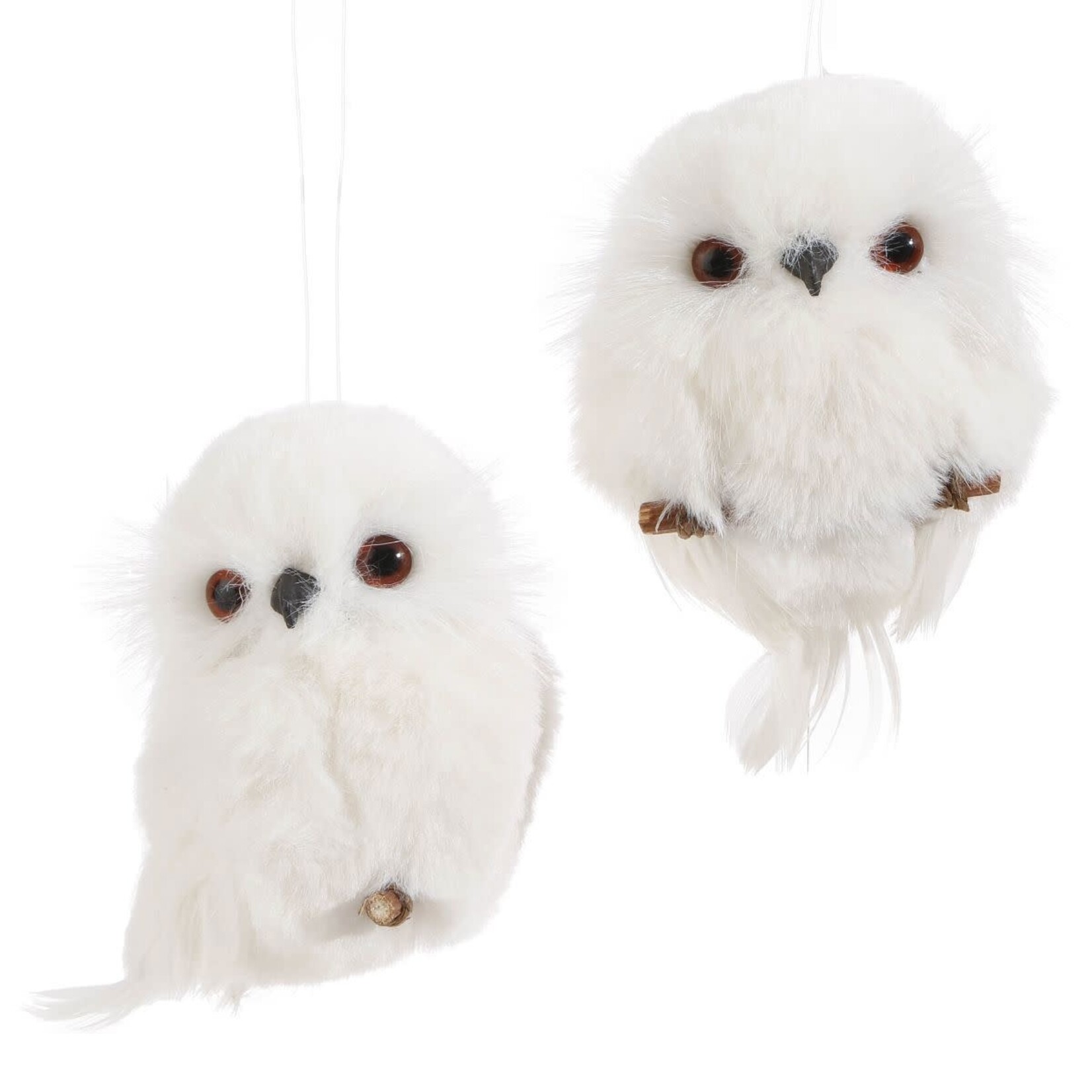 RAZ Imports White Owl Ornament 4"