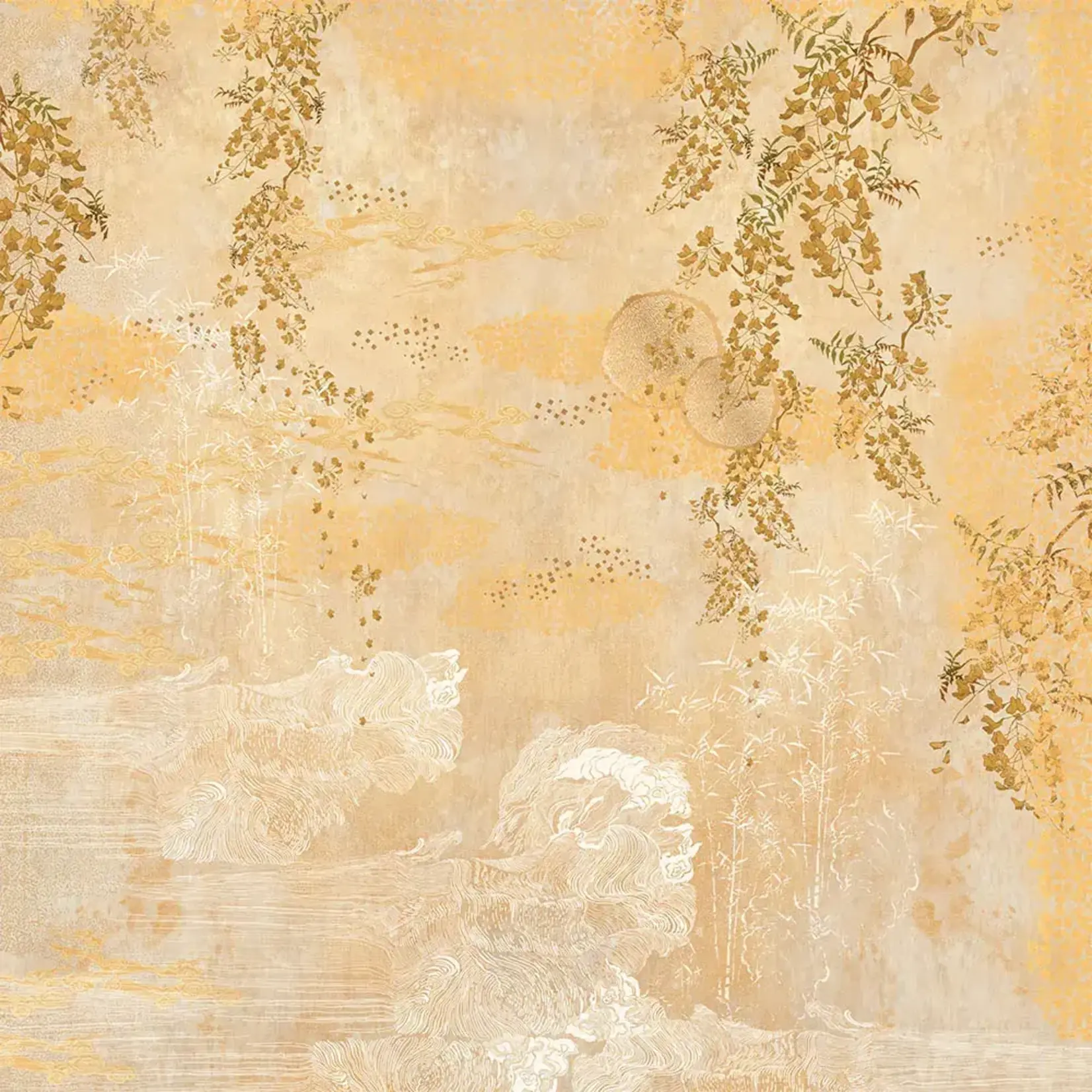 Garnier Thiebaut Soleil D'Or Dore Tablecloth 61"x120" Golden